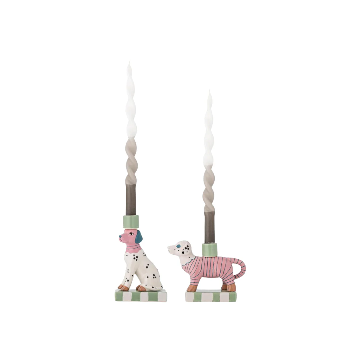 Set de 2 bougeoirs - Doglie Grès Rose - Image 4