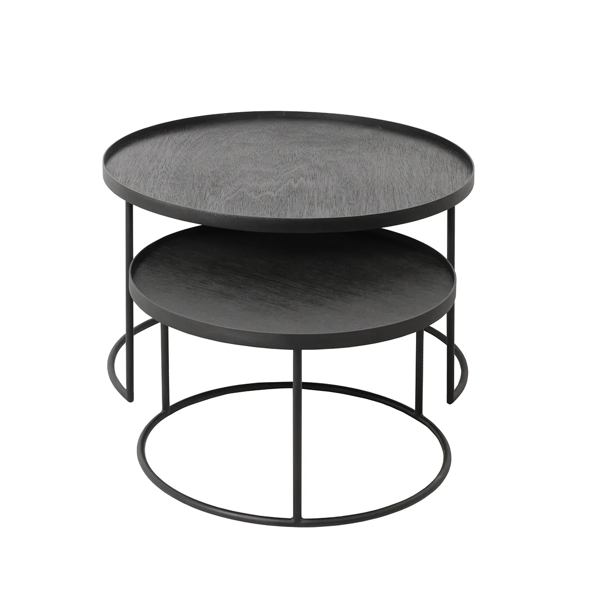 Set de 2 Tables basses pour plateaux ronds - Ø 62 cm & Ø 49 cm - Image 2