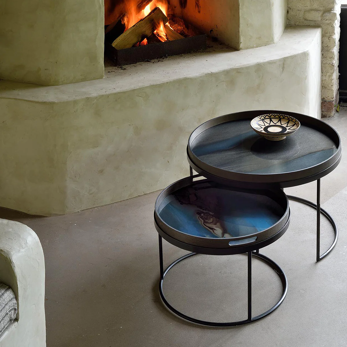 Set de 2 Tables basses pour plateaux ronds - Ø 62 cm & Ø 49 cm - Image 3