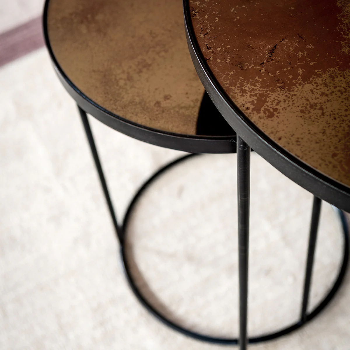 Set de 2 Tables d'appoint heavy aged Bronze - Image 4