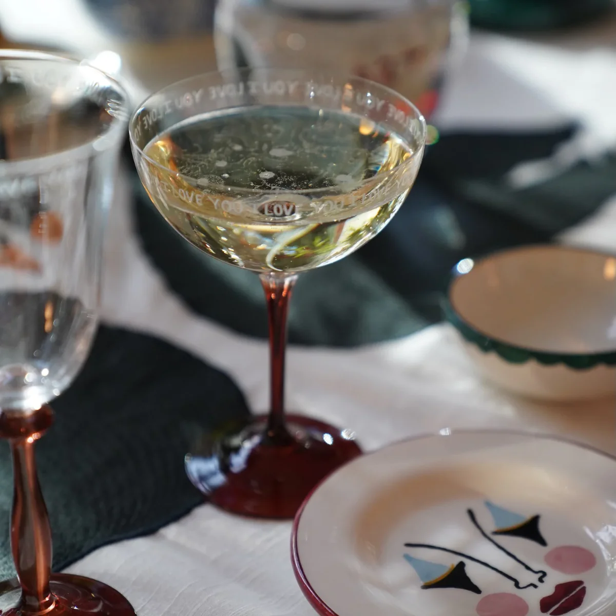 Set de 2 verres à Champagne - I Love You - Image 2