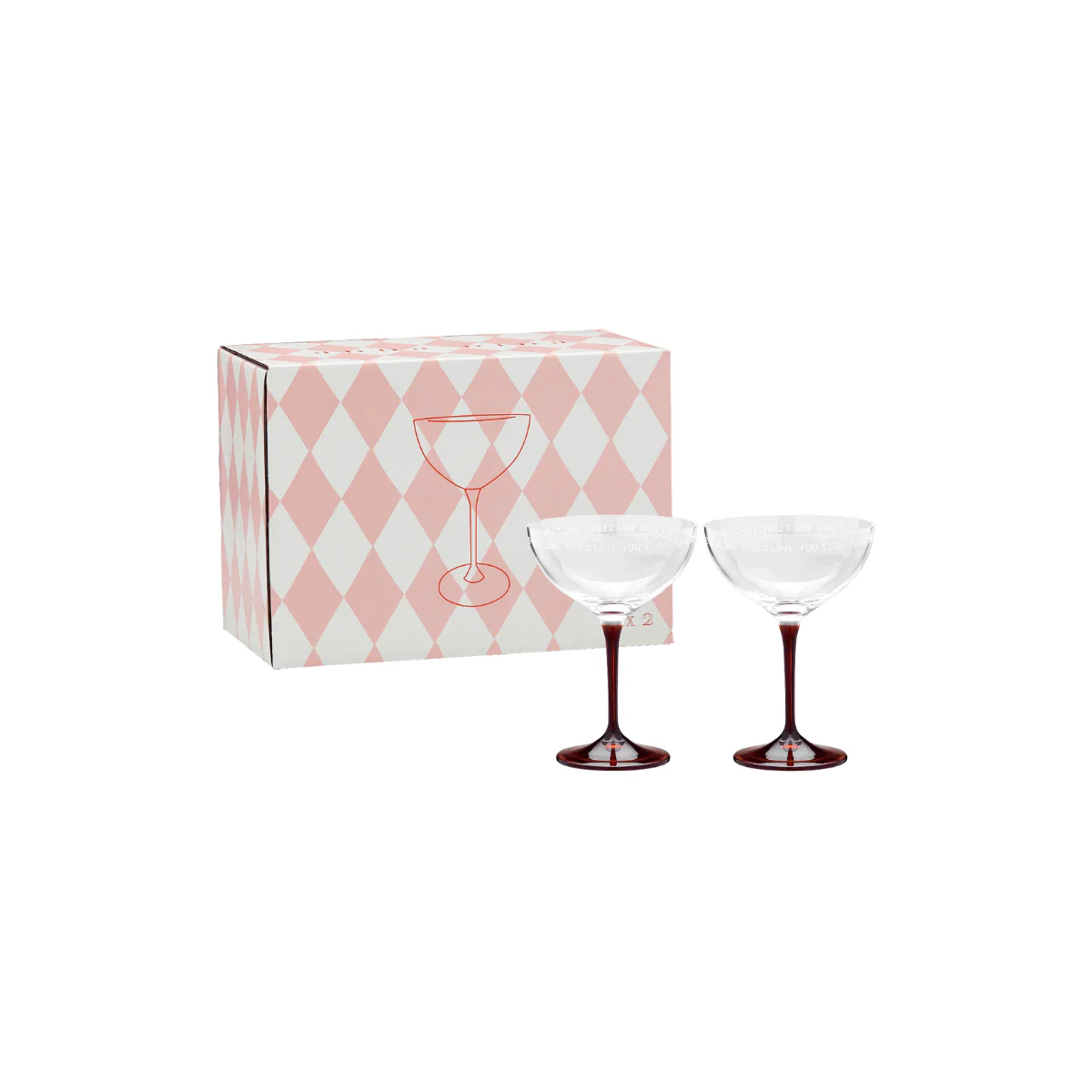 Set de 2 verres à Champagne - I Love You - Image 3