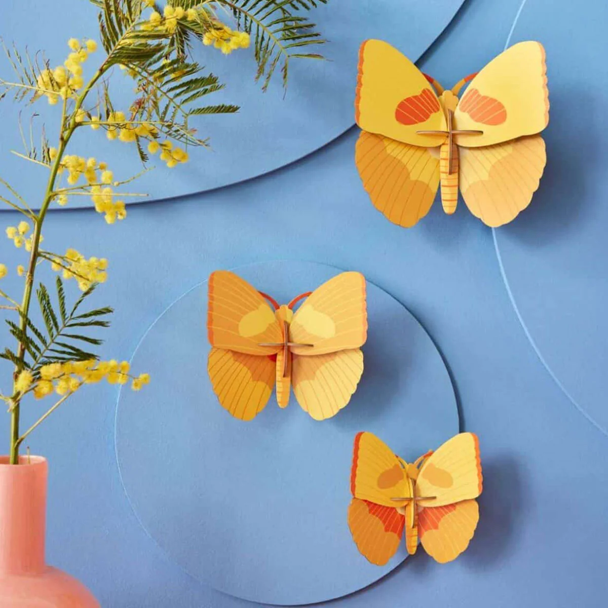 Set De 3 Décorations Murale Yellow Butterflies - Image 2