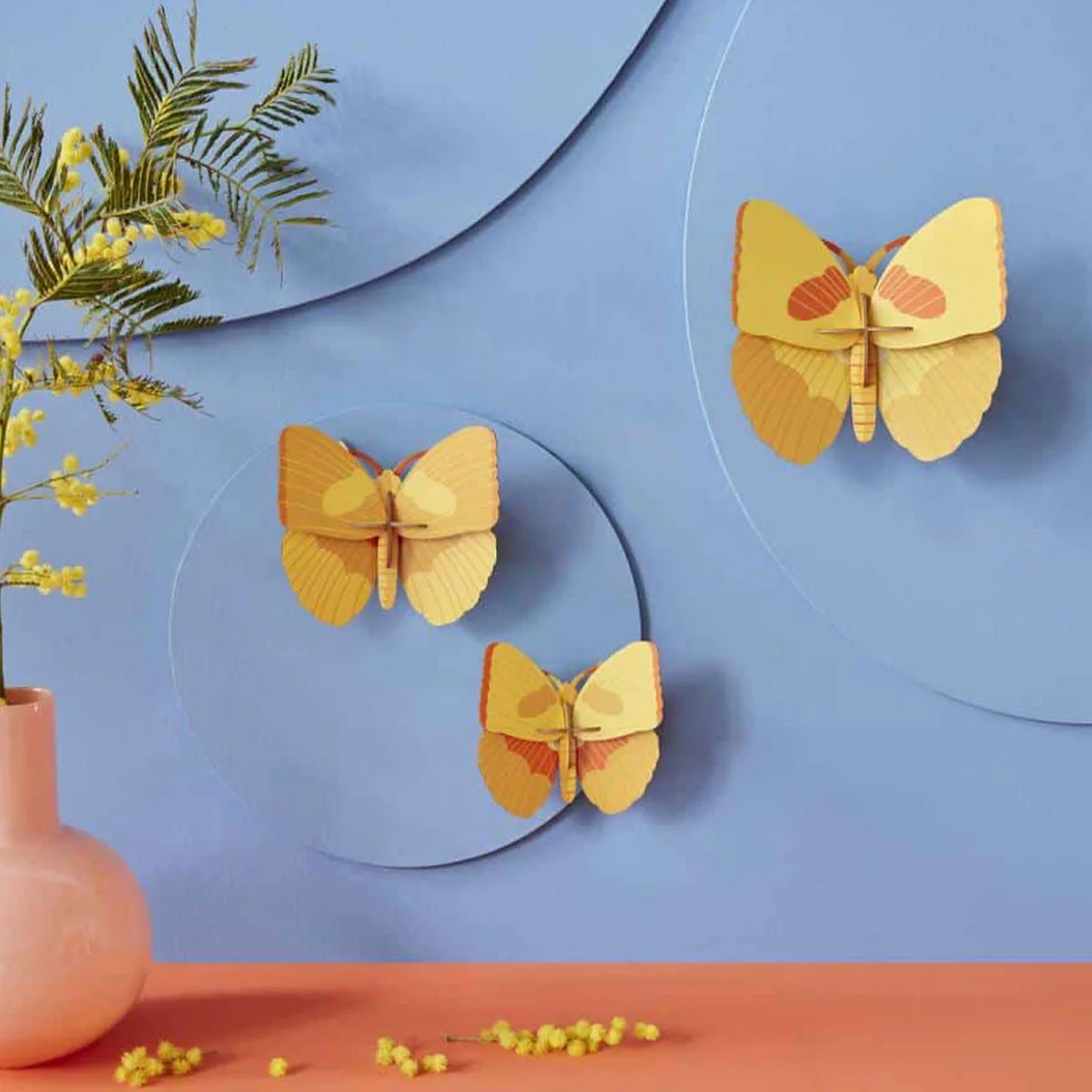 Set De 3 Décorations Murale Yellow Butterflies - Image 3
