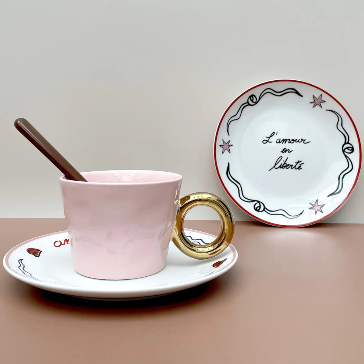 Set de 4 assiettes dessert - Amour en liberté - Image 4
