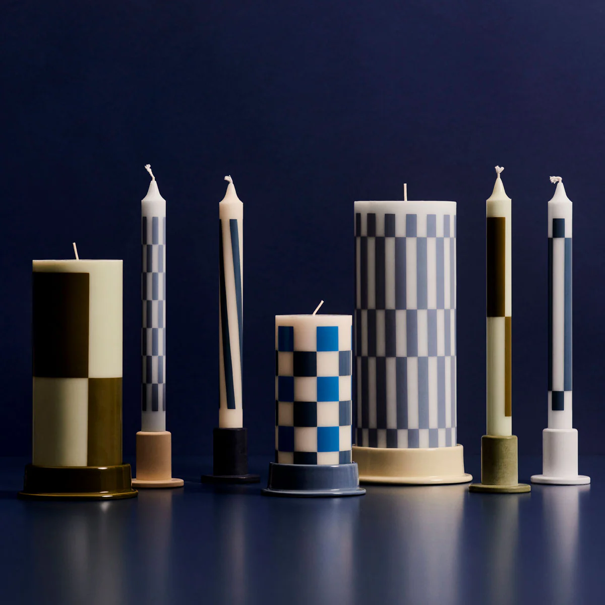 Set de 4 Bougies Pattern - Cream & Dark - Image 3