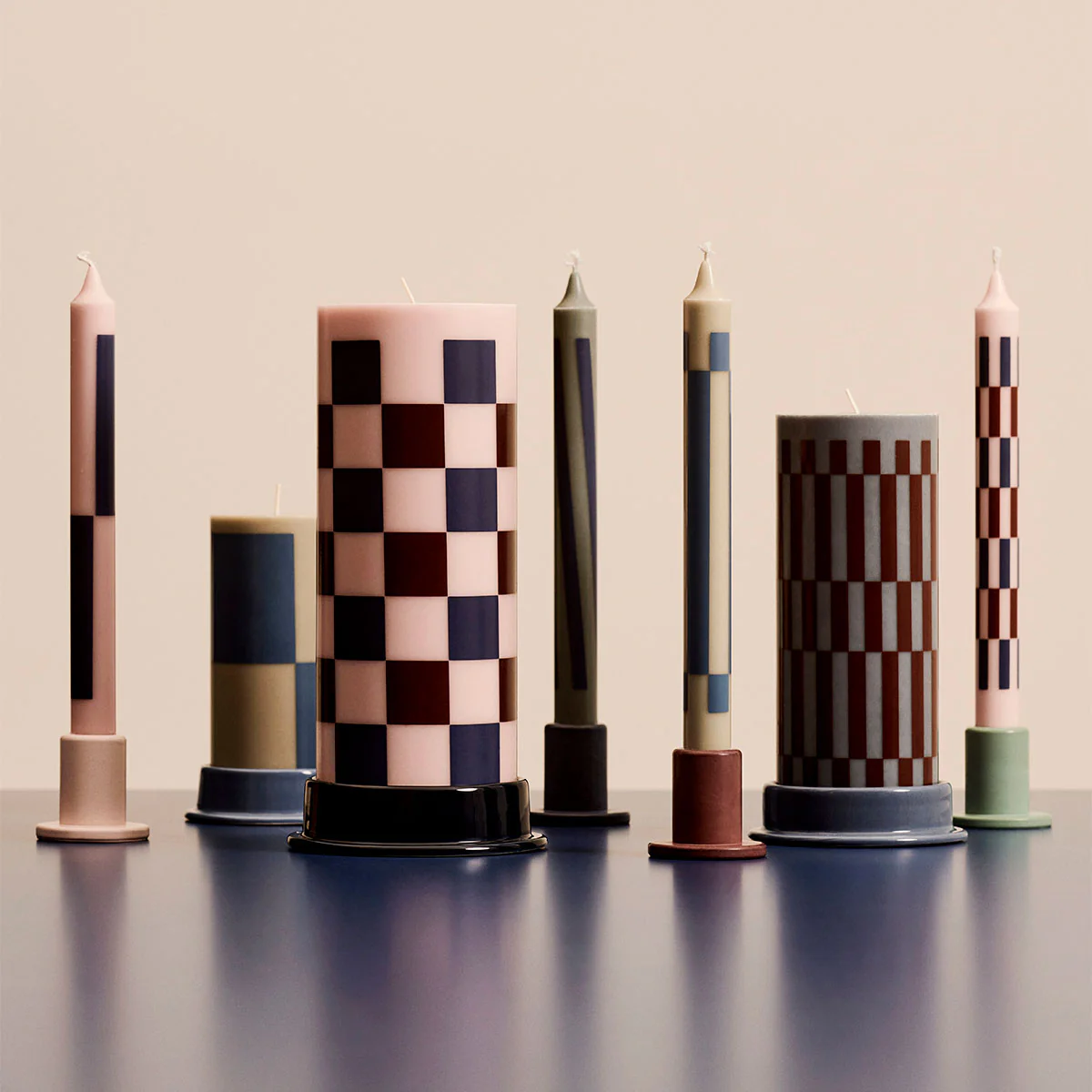 Set de 4 Bougies Pattern - Pink & Blues - Image 3