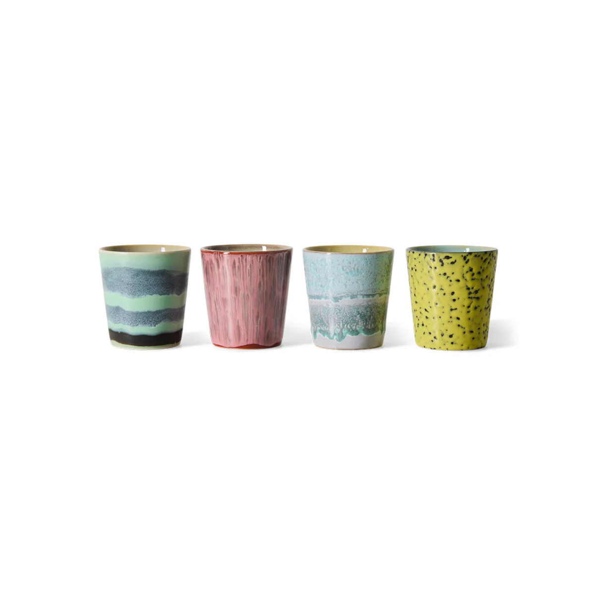 Set de 4 mugs 70s ceramics artistic - Image 2