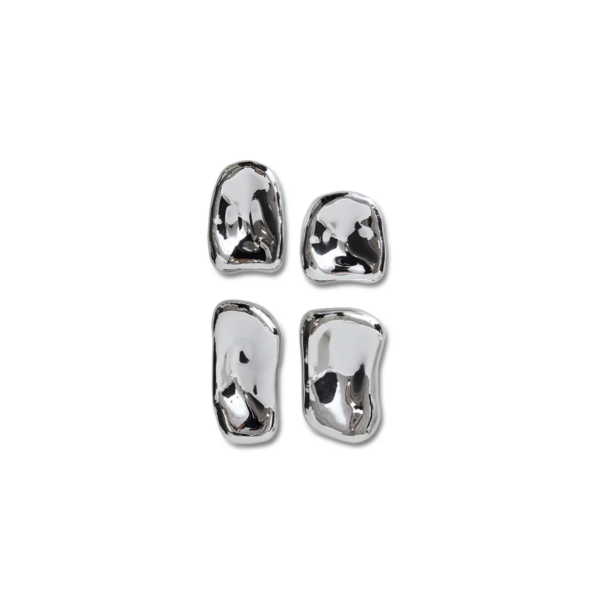 Set de 4 Sculptures Glass Chrome
