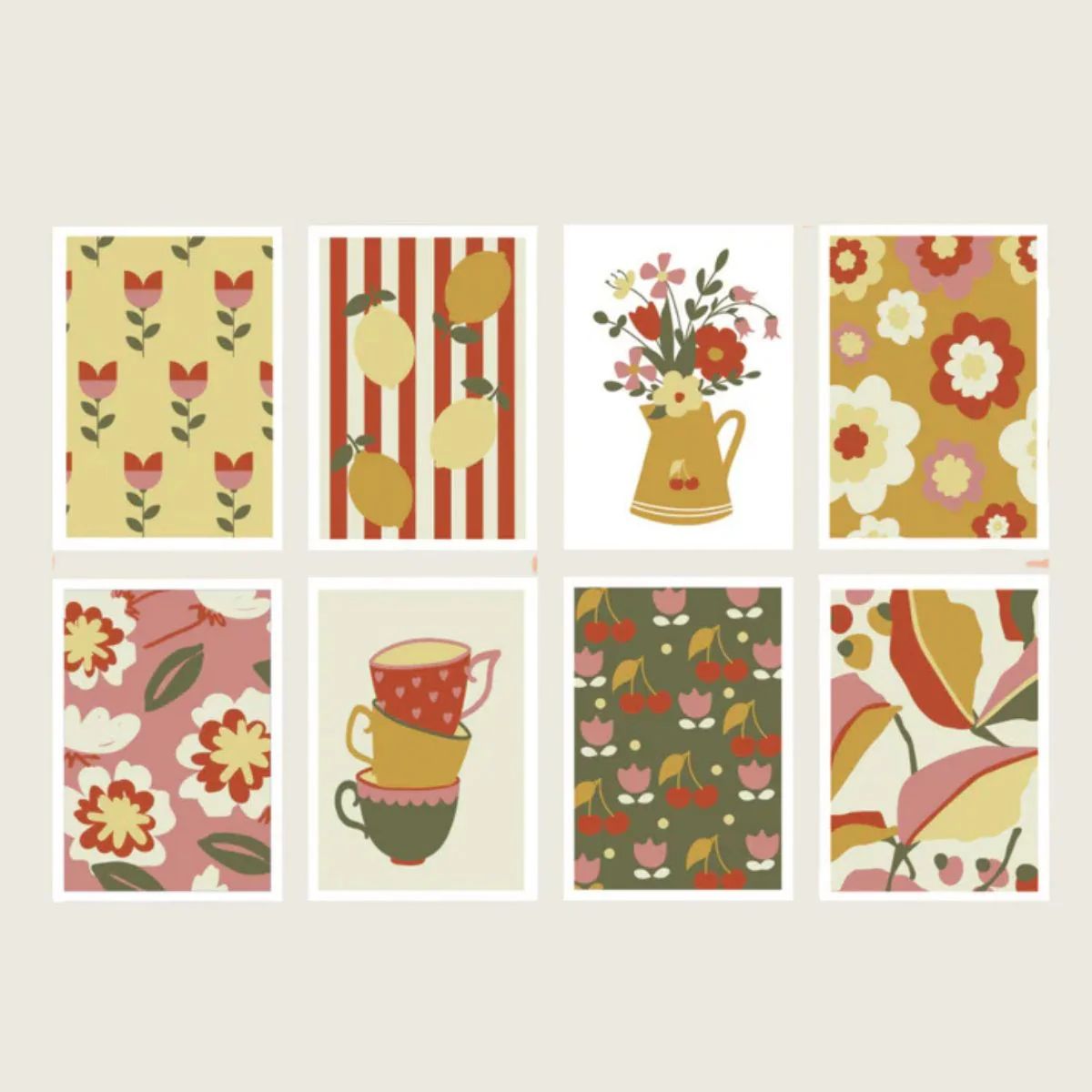 Set de 8 Cartes à peindre par numéro - Rétro déco - Image 2