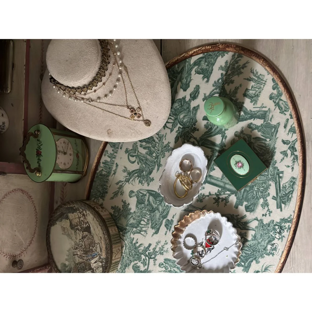 Set de table ovale Offrande à l'amour - Toile de Jouy - Image 13