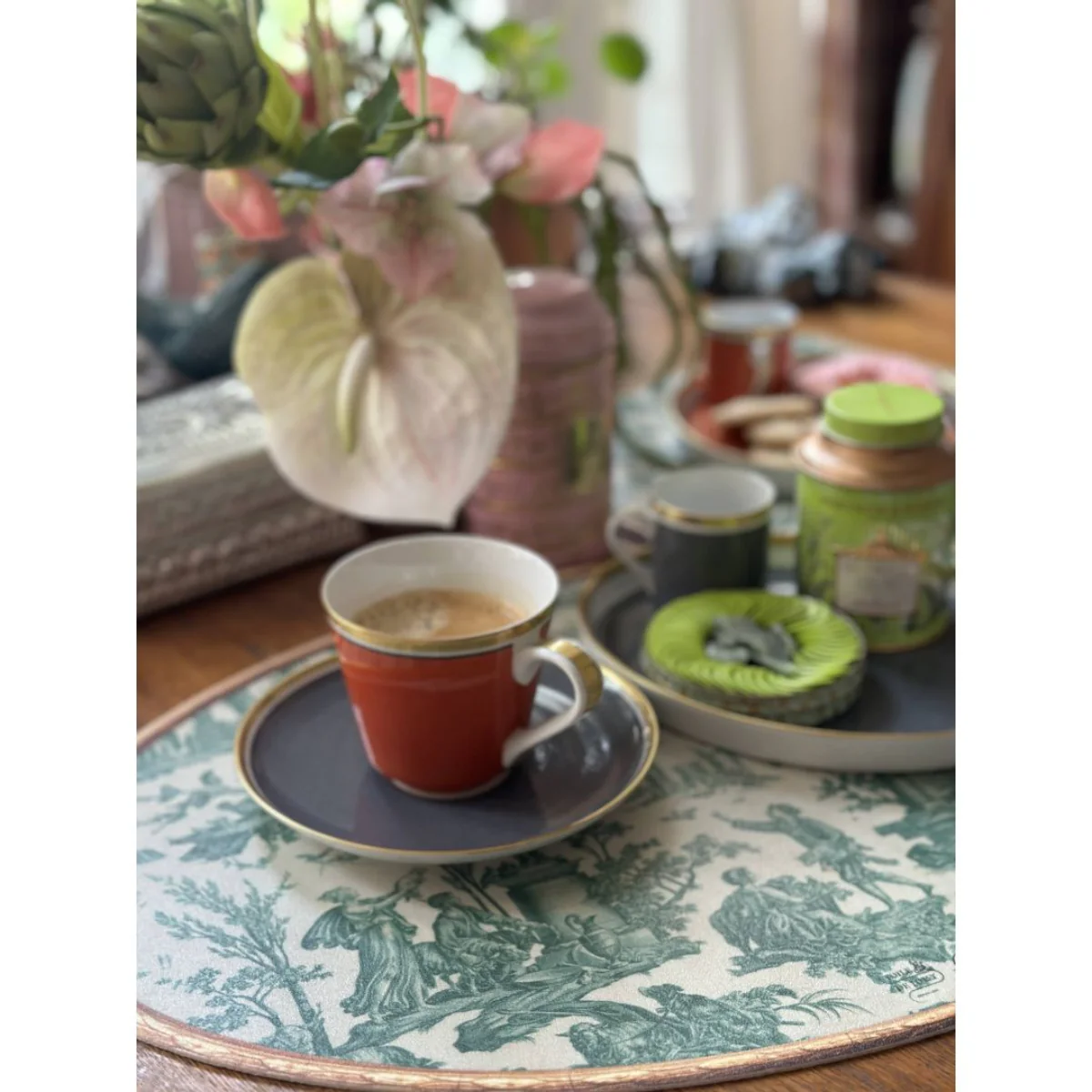 Set de table ovale Offrande à l'amour - Toile de Jouy - Image 17