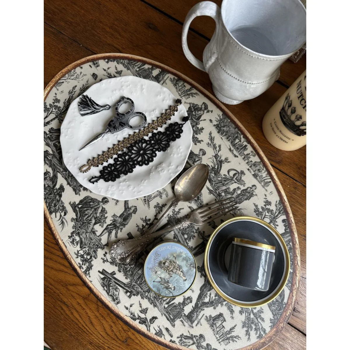 Set de table ovale Offrande à l'amour - Toile de Jouy - Image 20