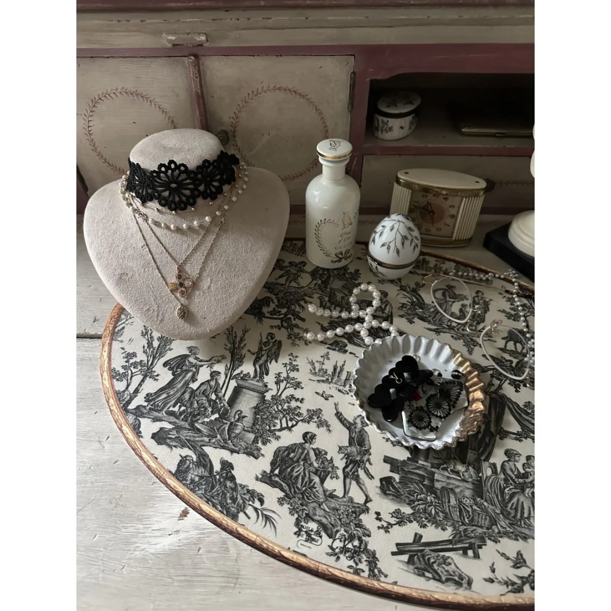 Set de table ovale Offrande à l'amour - Toile de Jouy - Image 21