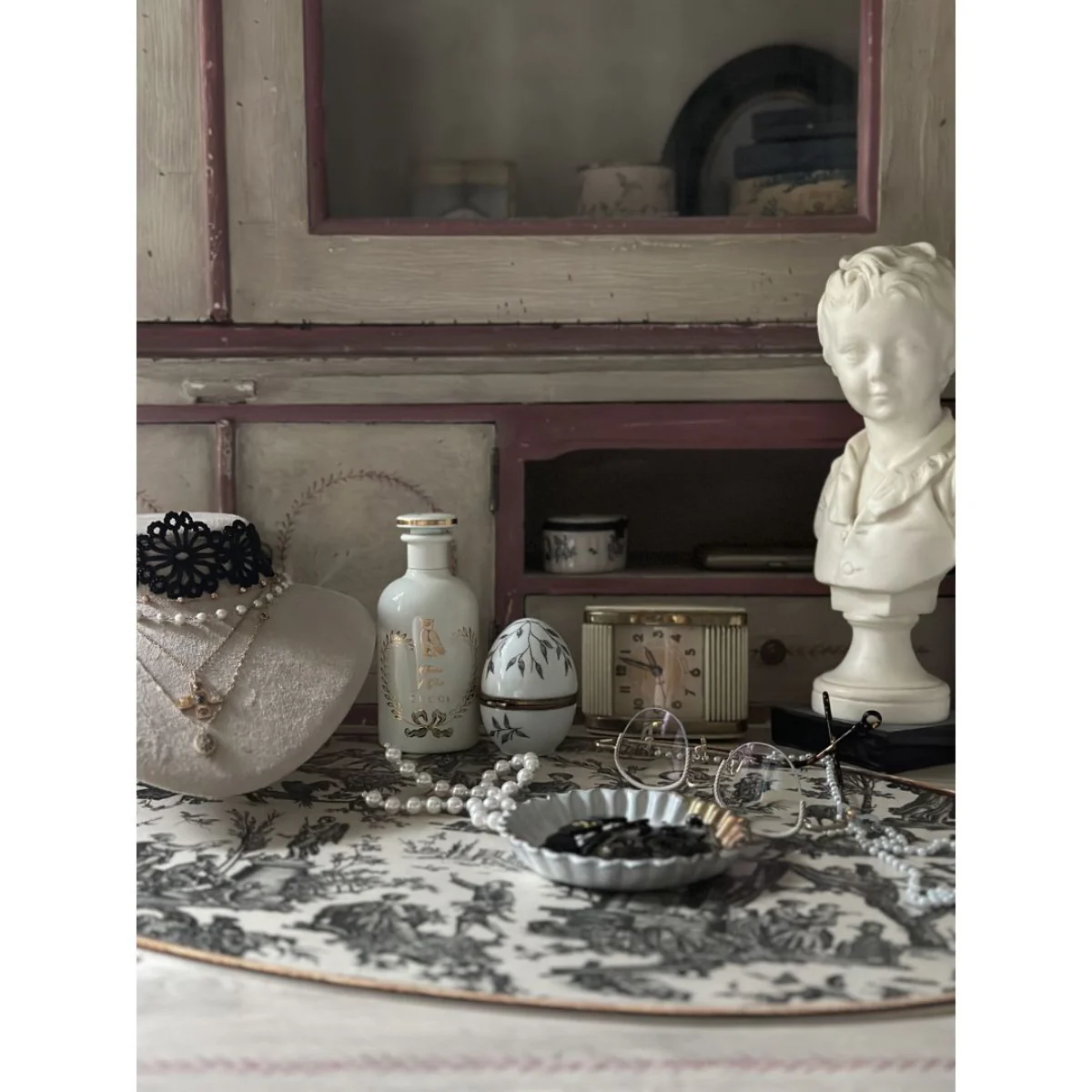 Set de table ovale Offrande à l'amour - Toile de Jouy - Image 25