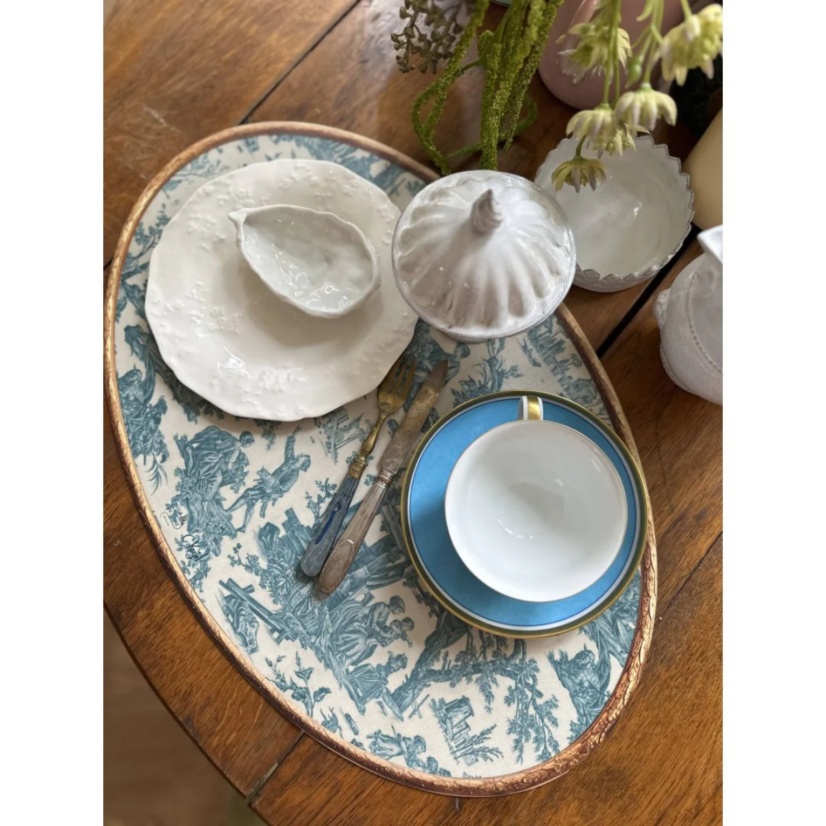 Set de table ovale Offrande à l'amour - Toile de Jouy - Image 9