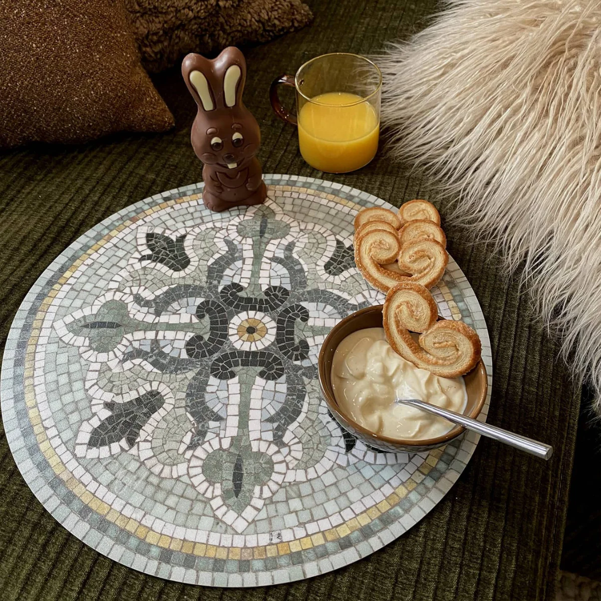 Set de table Vinyle Rond Mosaïque - Amanda - Image 4
