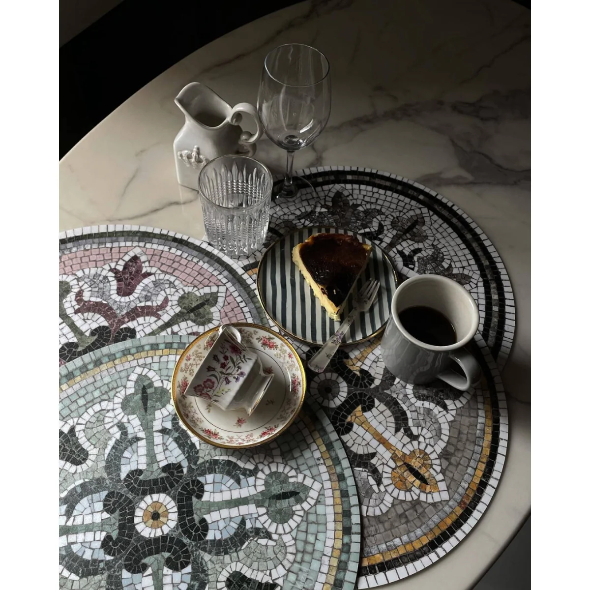 Set de table Vinyle Rond Mosaïque - Amanda - Image 7