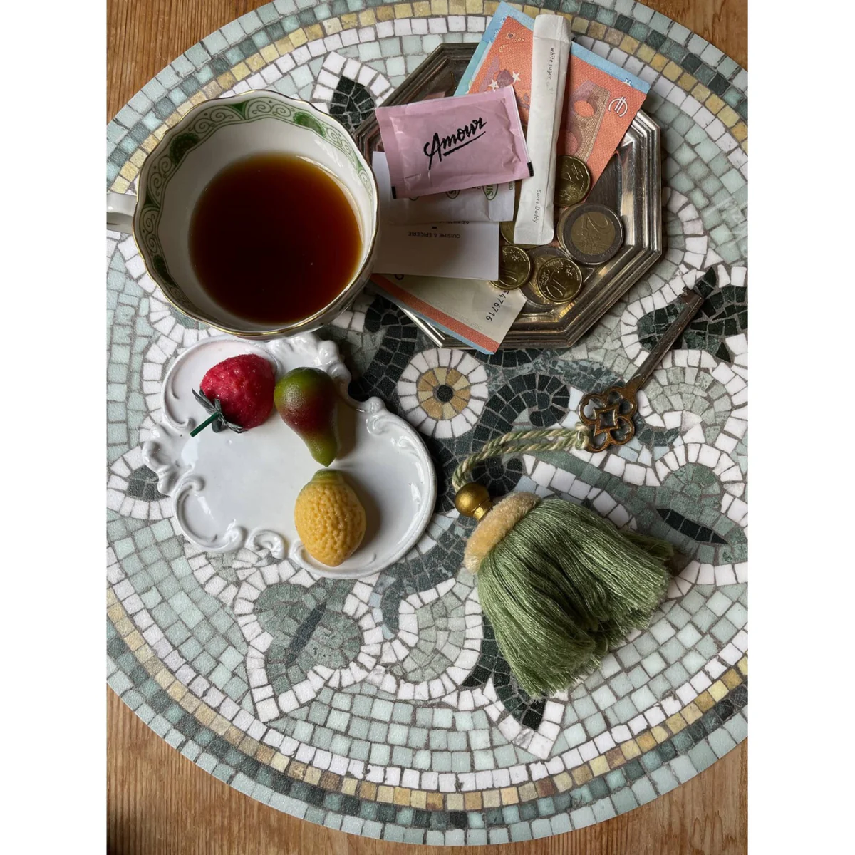 Set de table Vinyle Rond Mosaïque - Amanda - Image 8