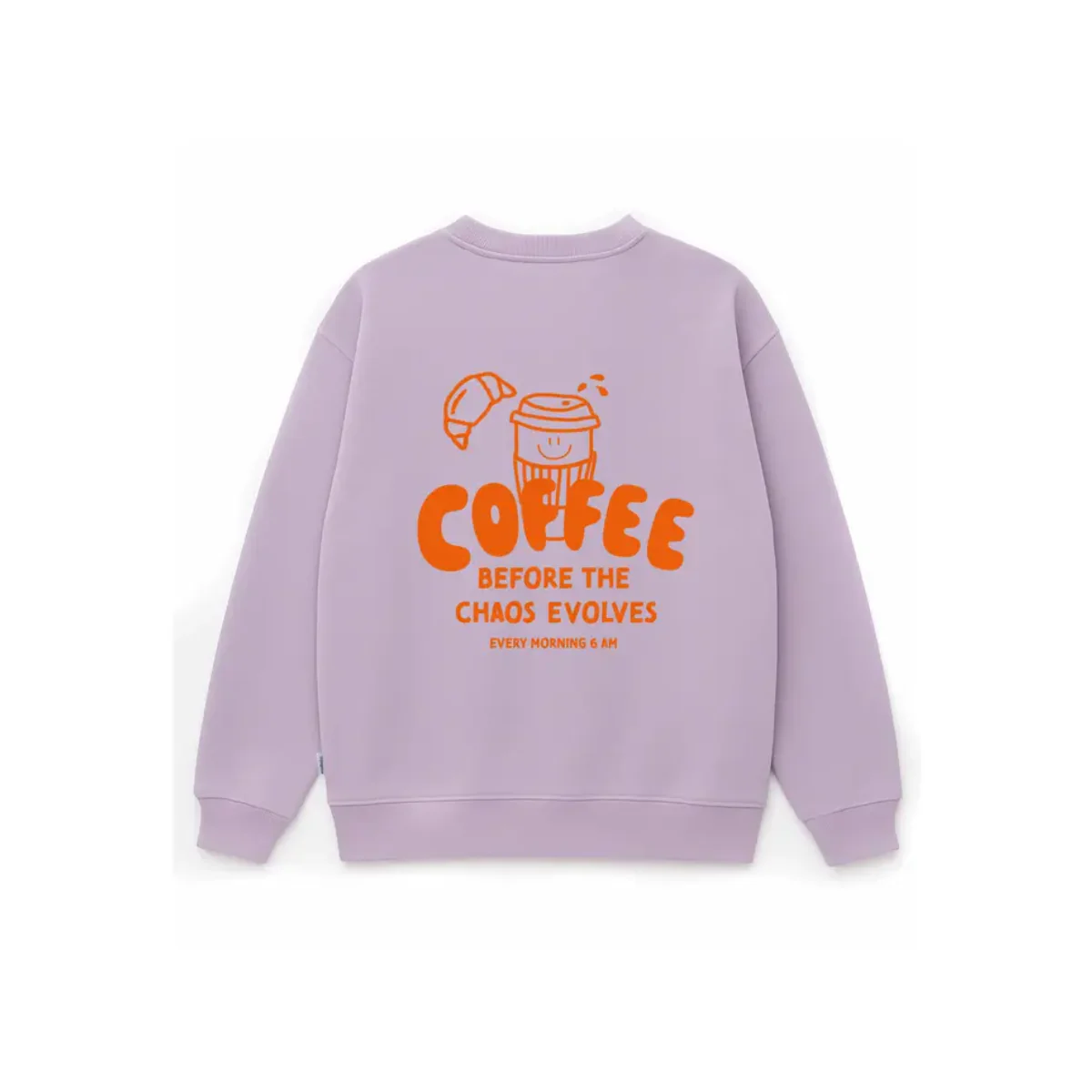 Sweatshirt Adulte Coffee Before Chaos Lilas - Image 3
