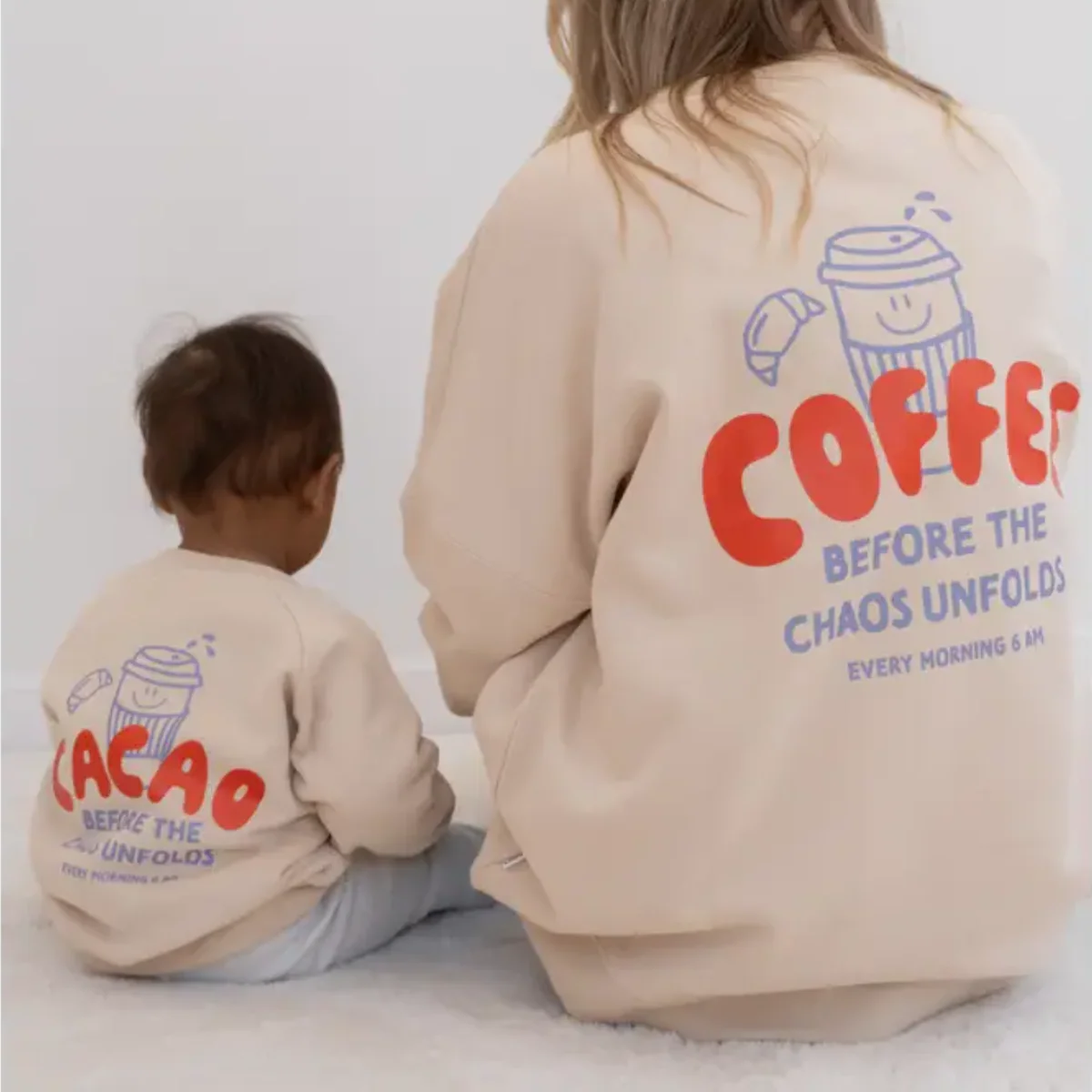 Sweatshirt Cacao Before Chaos Mini and Me Beige - Image 4
