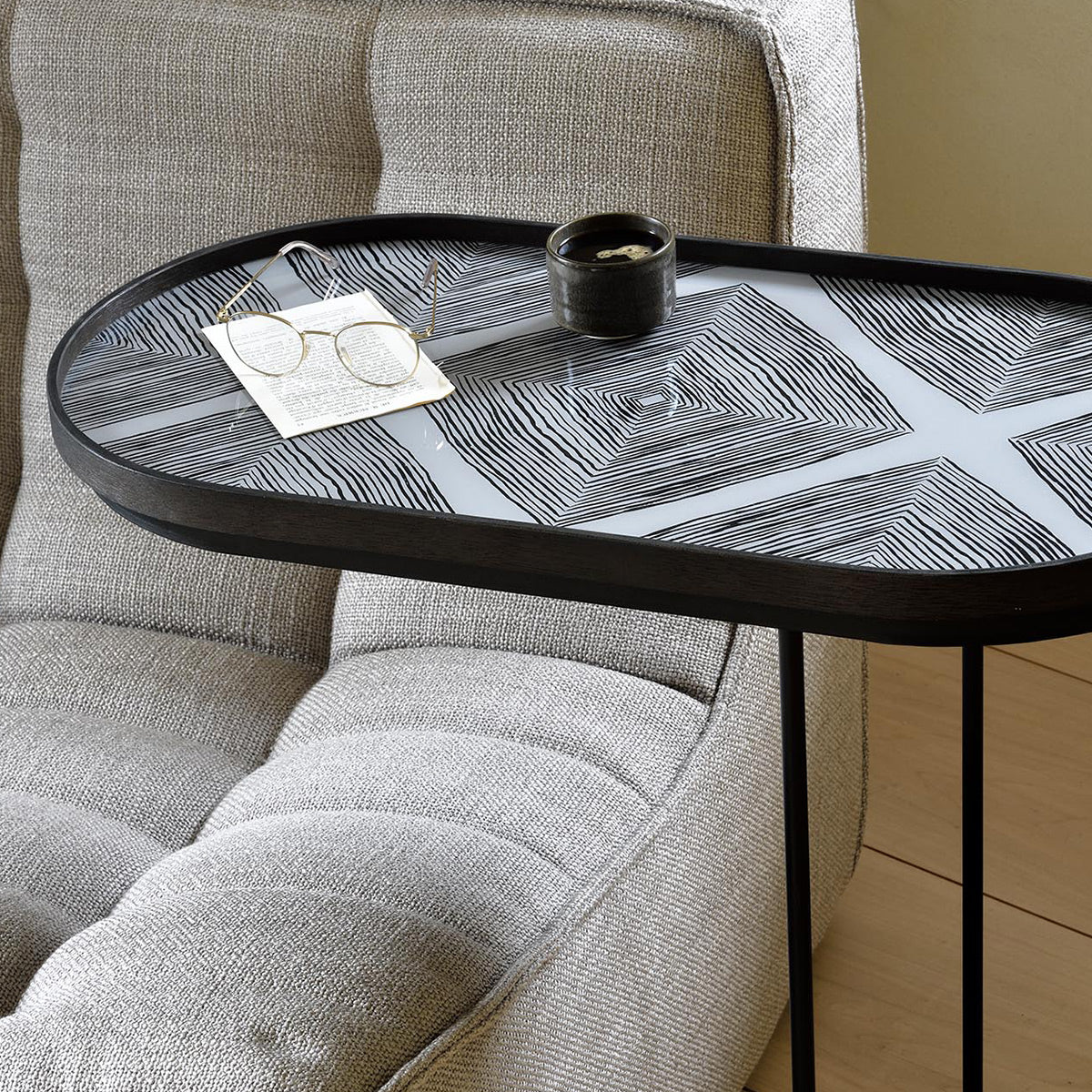 Table à plateau Oblong en métal et bois - L 69 cm - Image 5