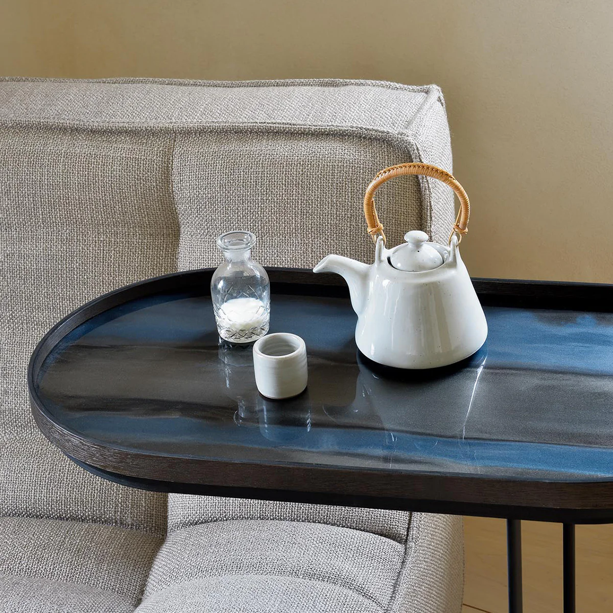 Table à plateau Oblong en métal et bois - L 69 cm - Image 6