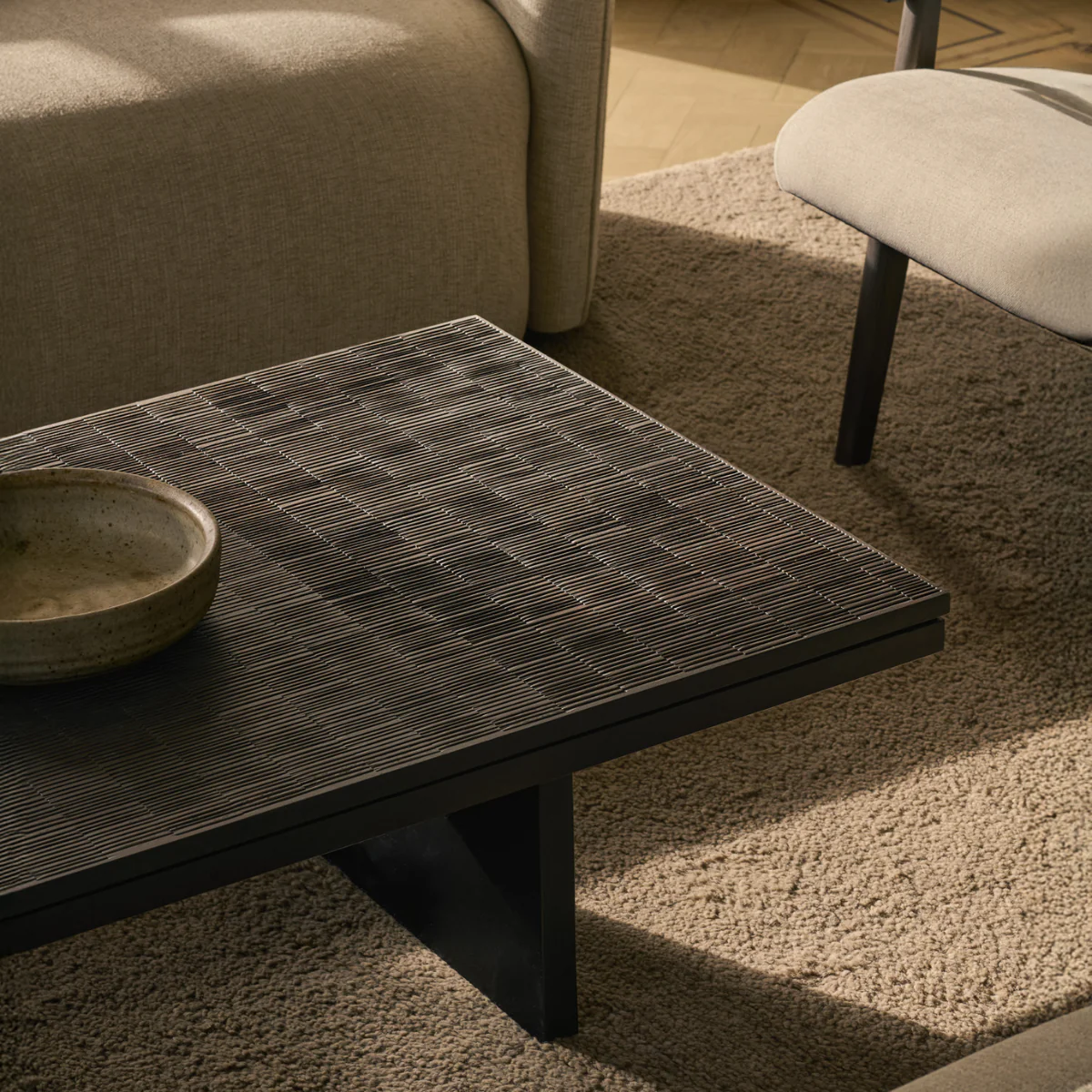 Table basse Grooves - Teck off Noir - Image 2