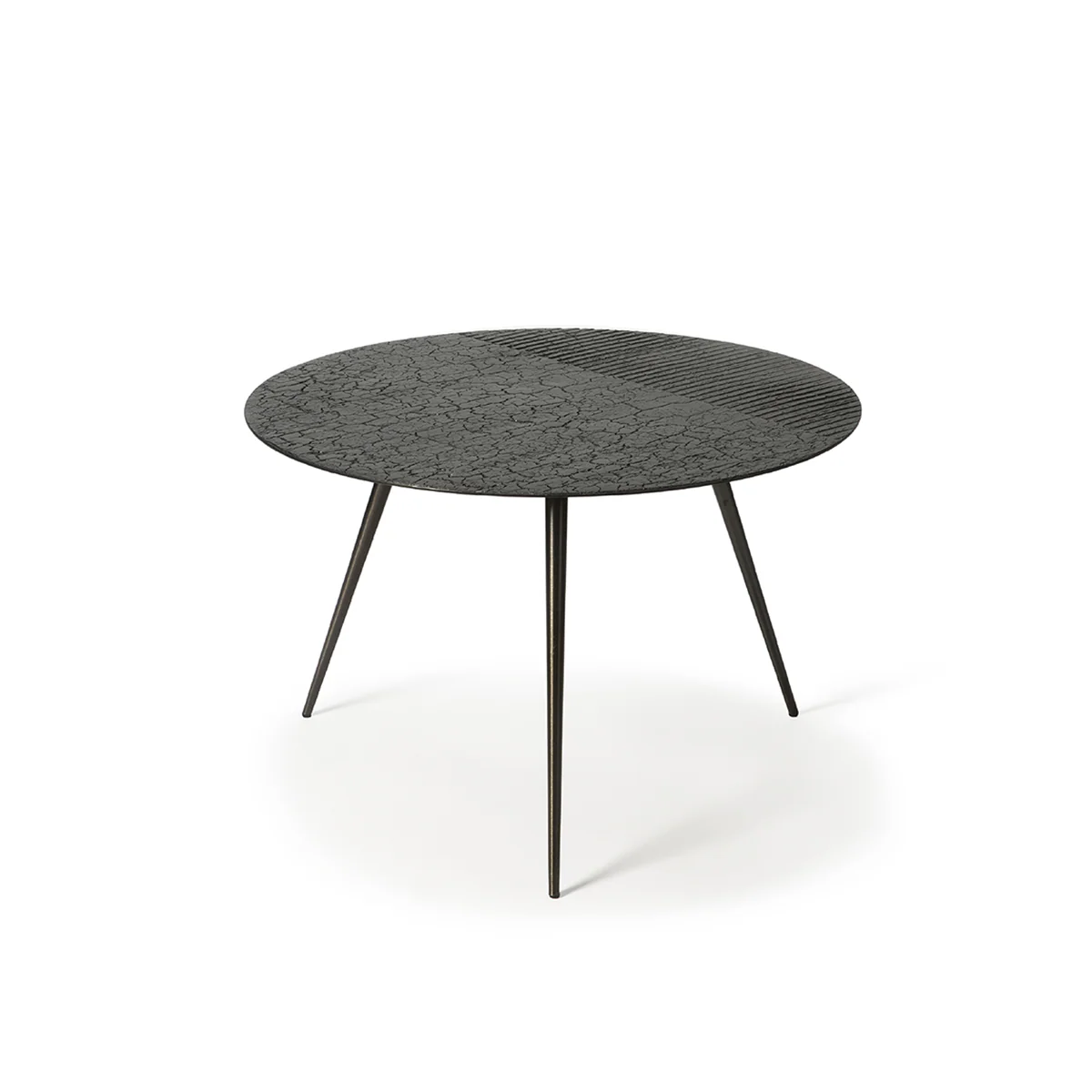 Table basse Luna en mineaux - noir - Ø 65 x h 41 cm