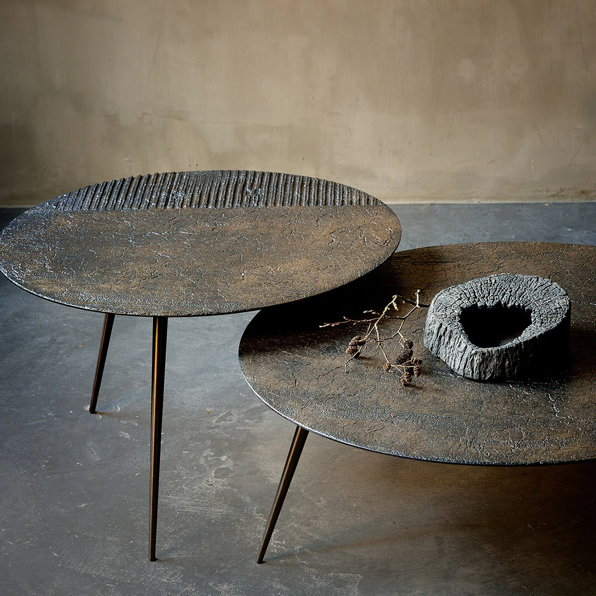 Table basse Luna - Lava Linear - Whisky - Ø 65 x h 41 cm - Image 4