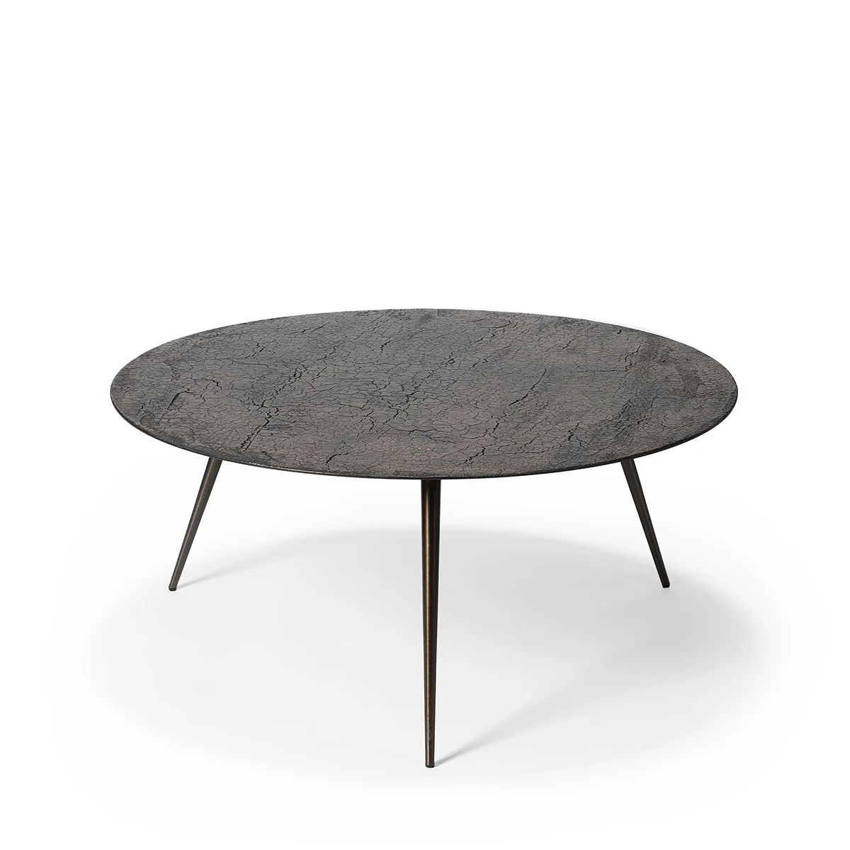 Table basse Luna - Lava Linear - Whisky - Ø 80 x h 35 cm
