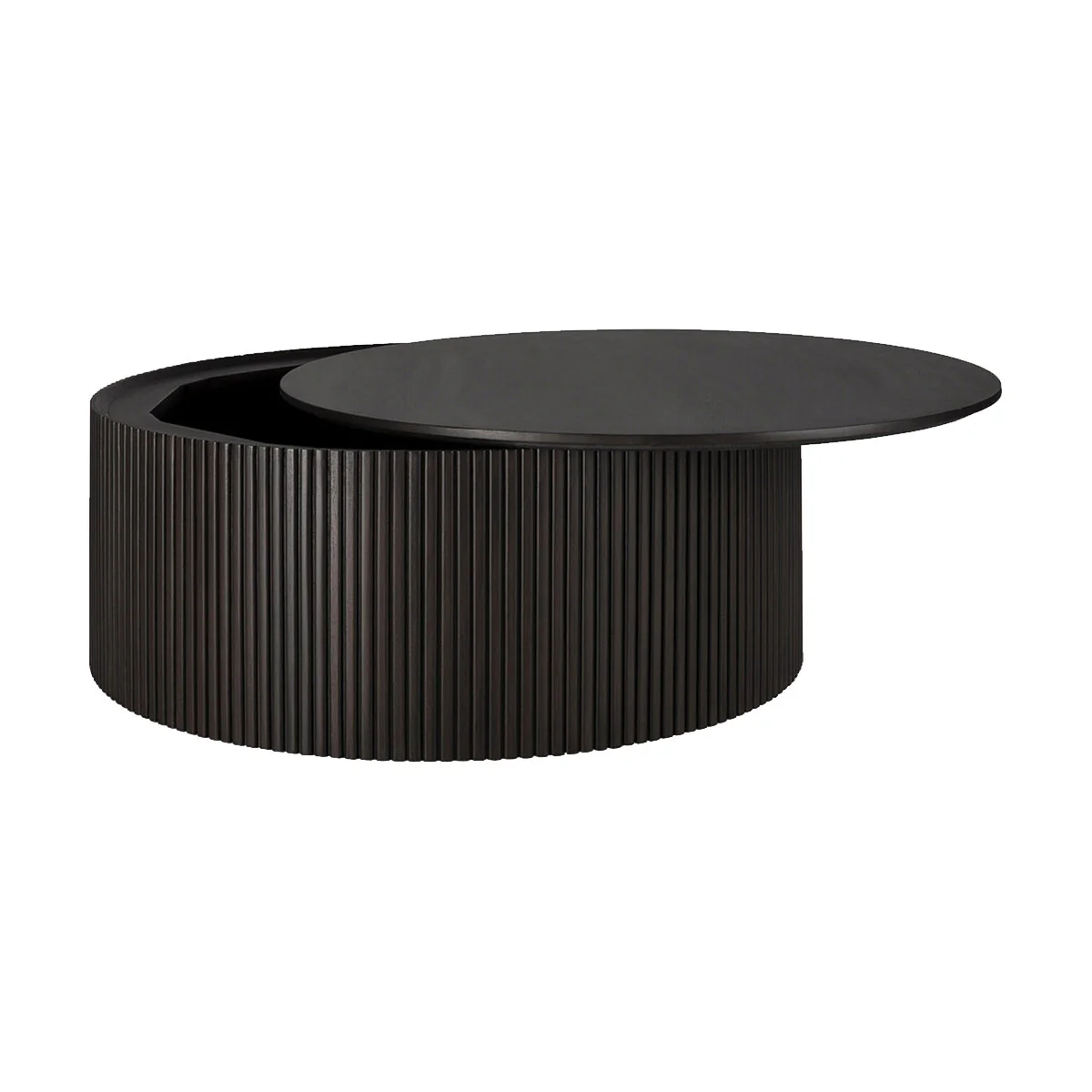 Table basse ronde Roller Max en acajou - Marron - Image 2