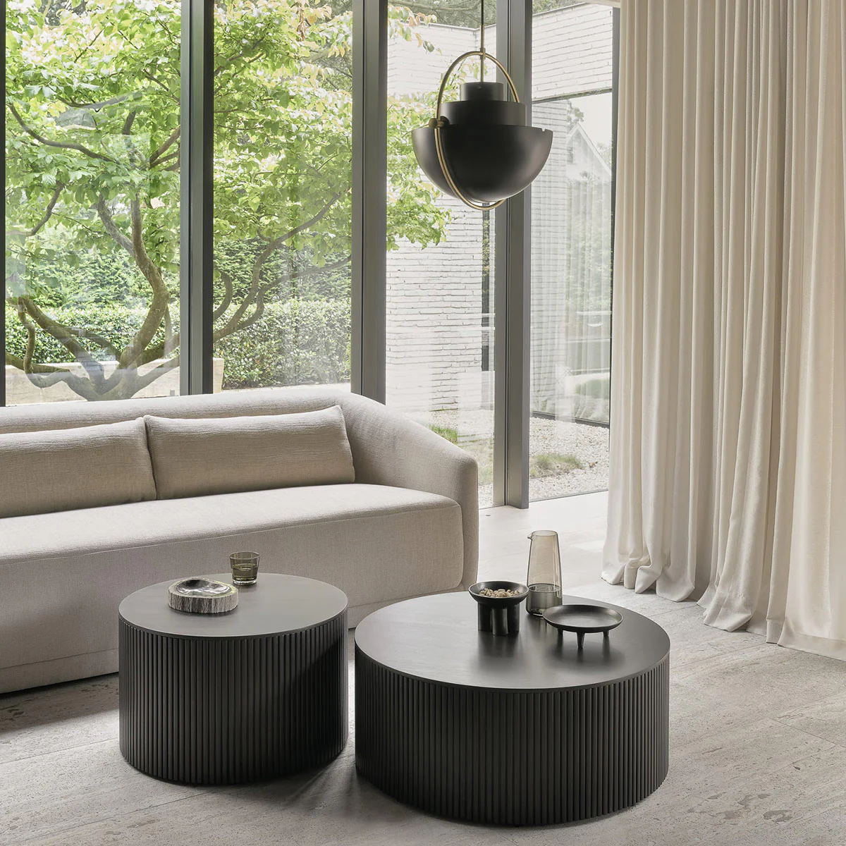 Table basse ronde Roller Max en acajou - Marron - Image 3