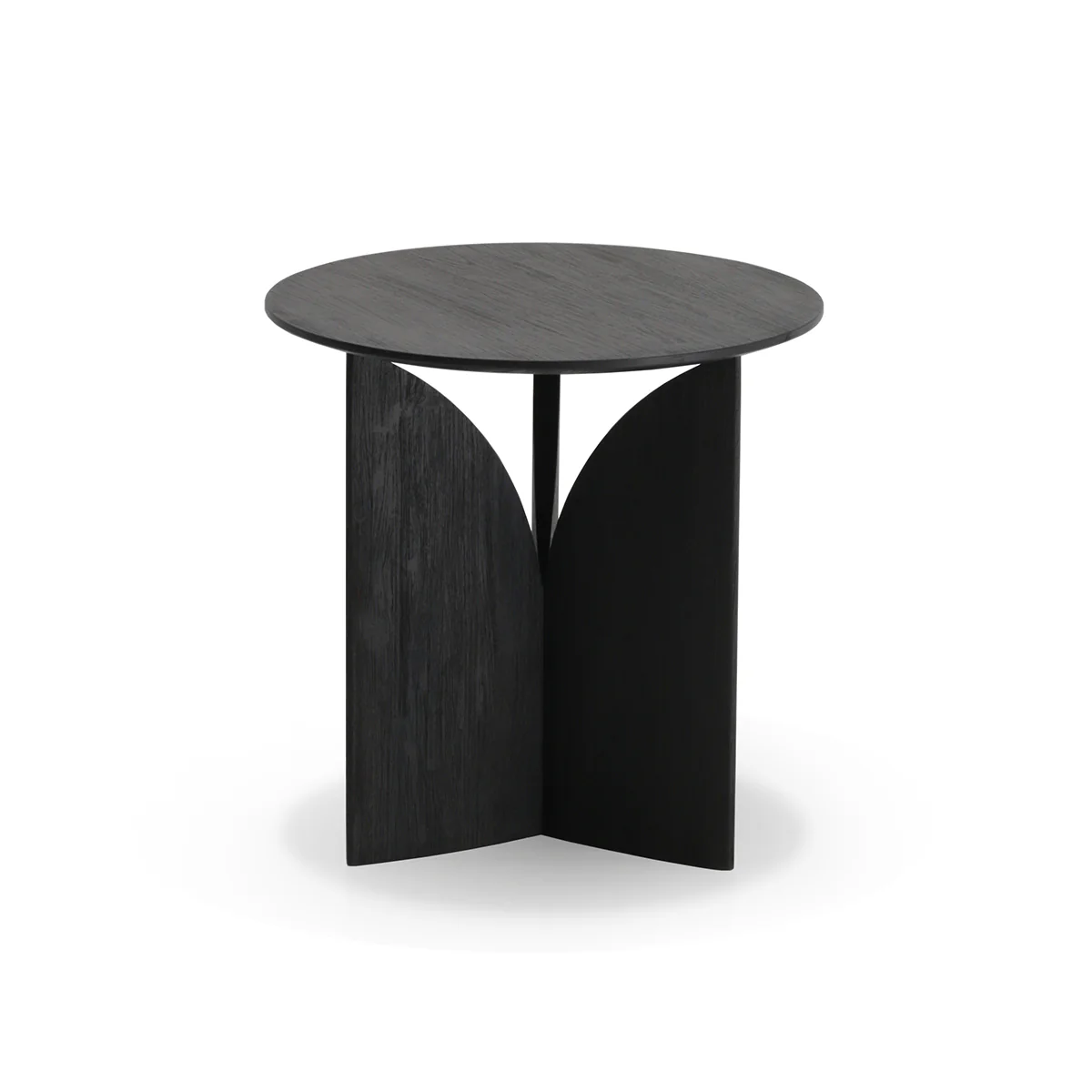 Table d'appoint Fin en teck noir verni - Ø 50 cm - Image 2