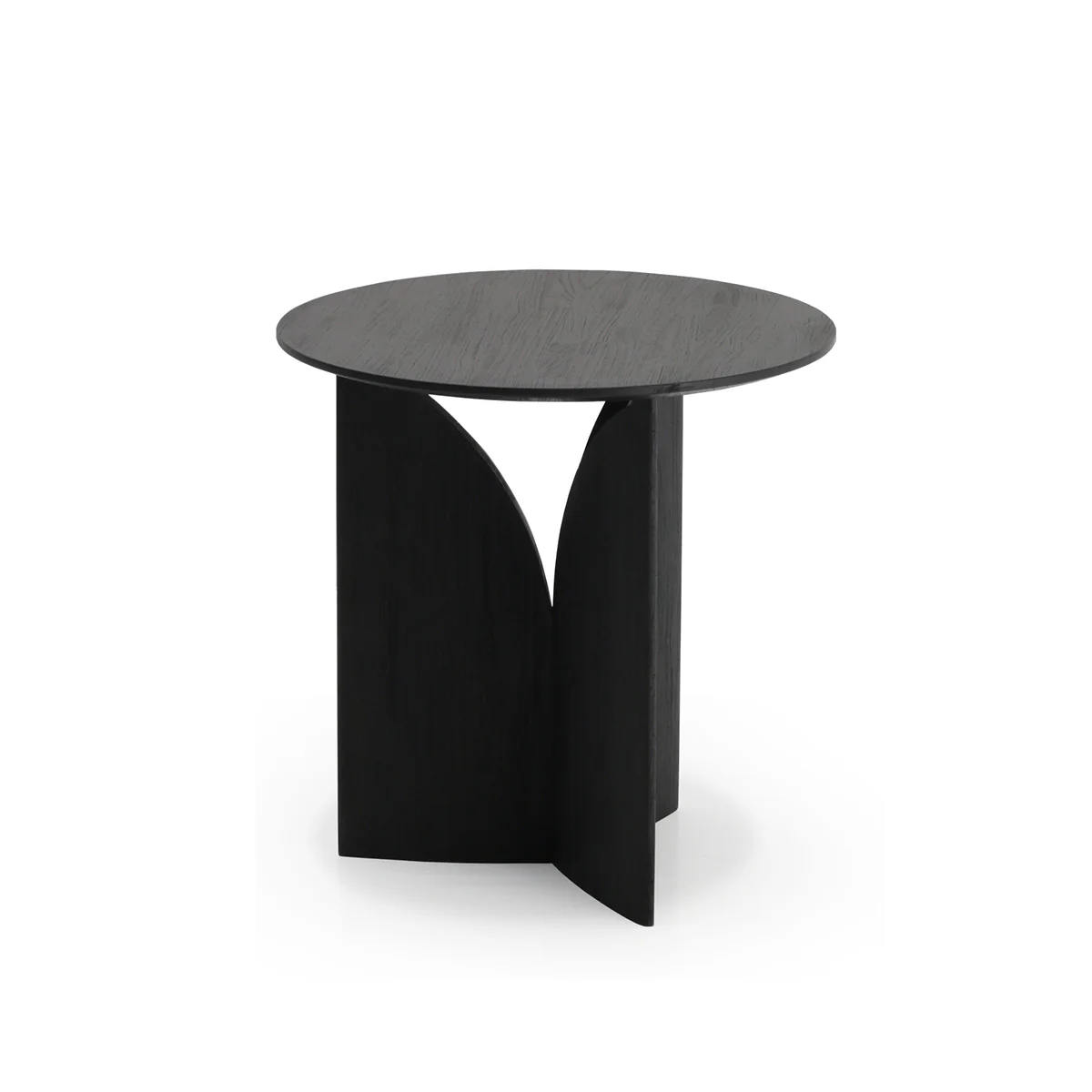 Table d'appoint Fin en teck noir verni - Ø 50 cm - Image 3