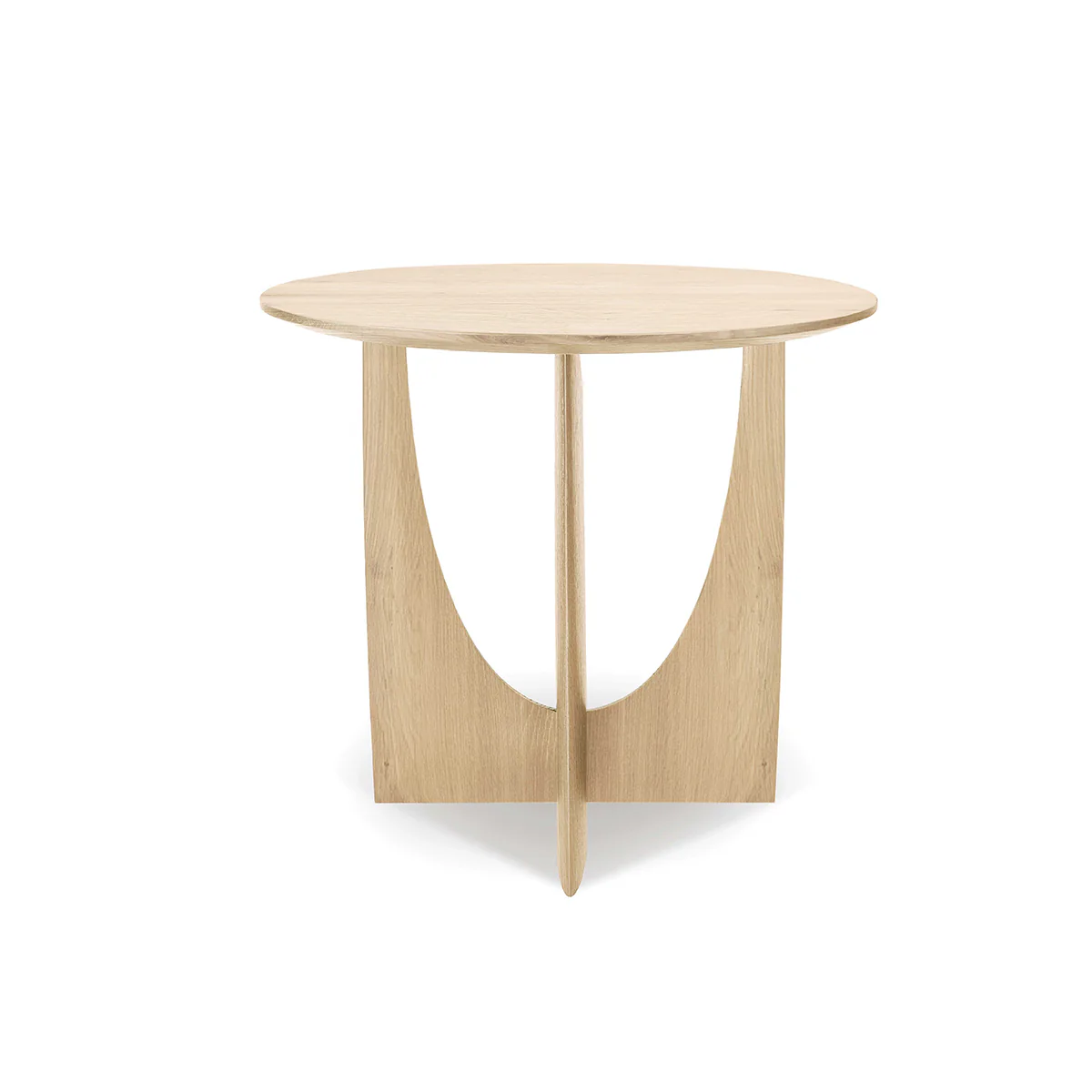 Table d'appoint Geometric chêne verni - Ø 51 x h 50 cm - Image 3