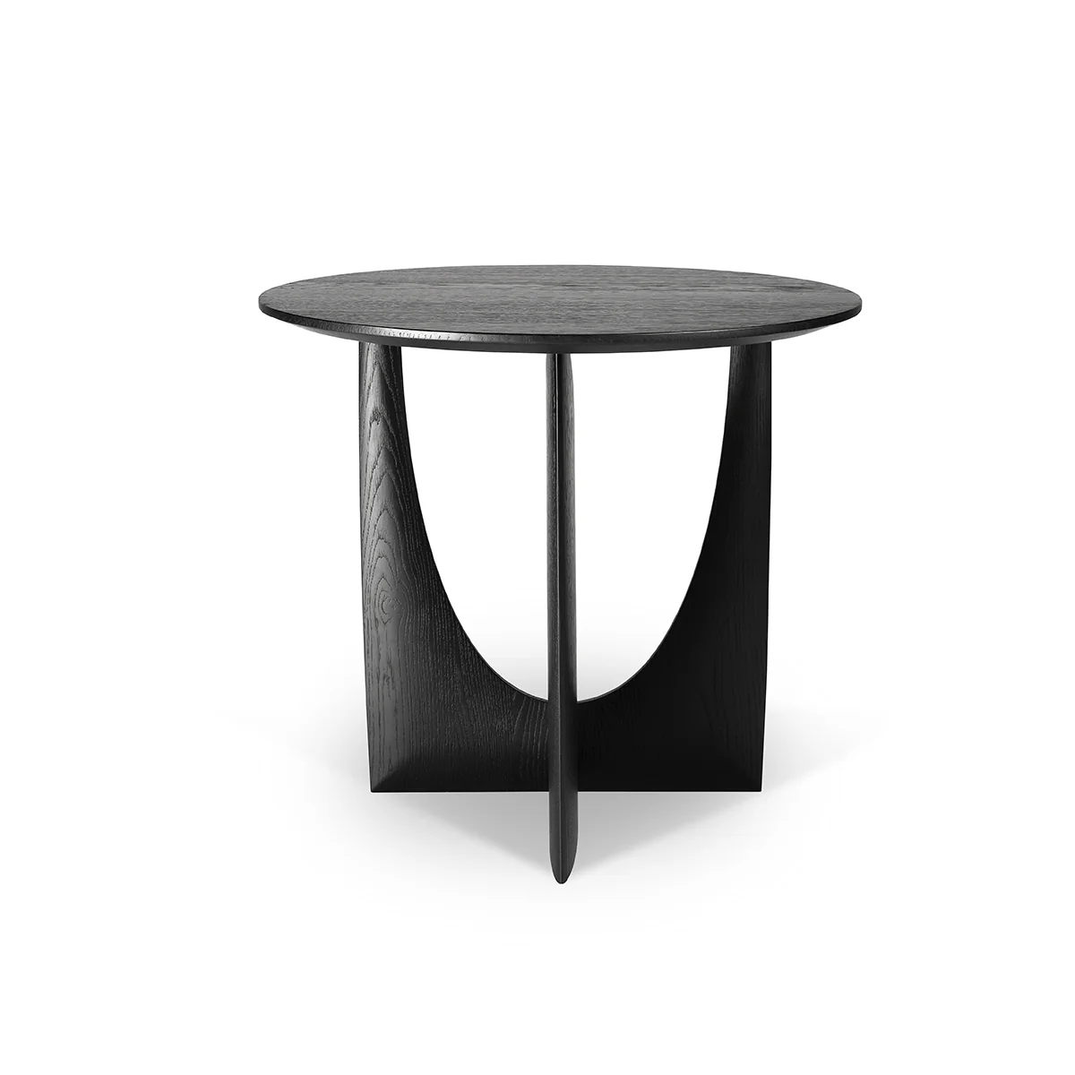 Table d'appoint Geometric en chêne noir verni - Ø 51 x h 50 cm - Image 3
