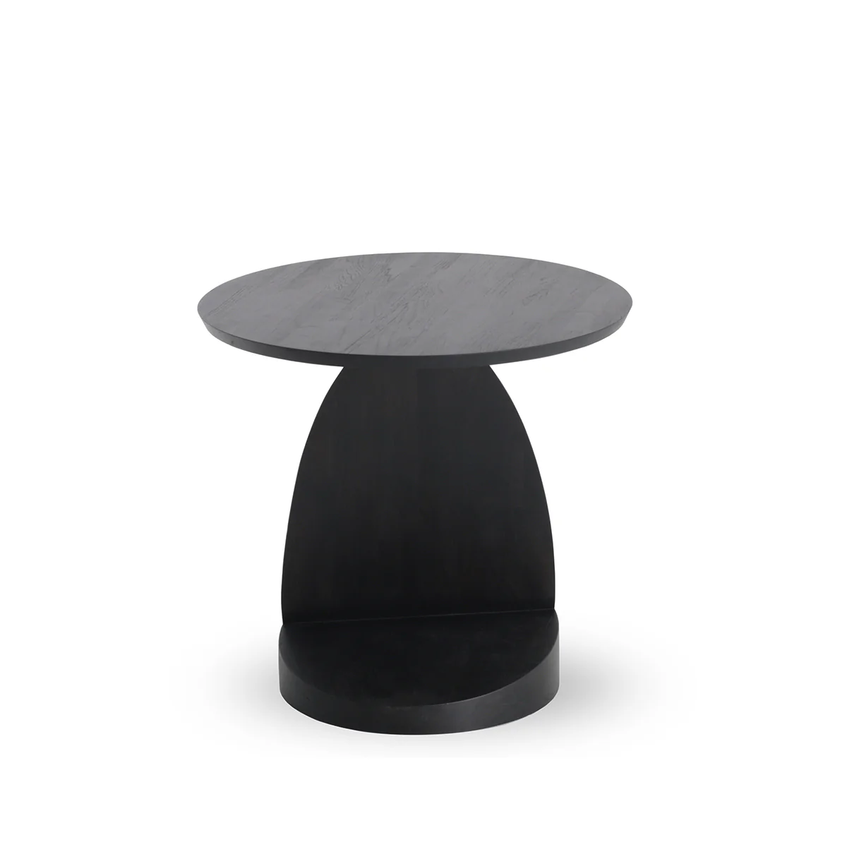 Table d'appoint Oblic en teck noir verni - Ø 52 cm - Image 3