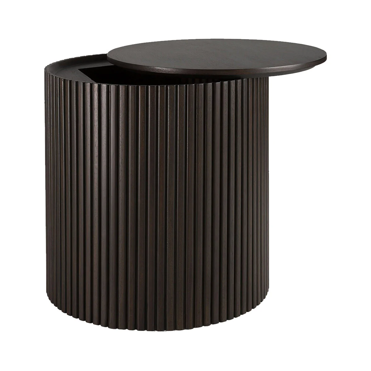 Table d'appoint ronde Roller Max en acajou - Marron - Image 2