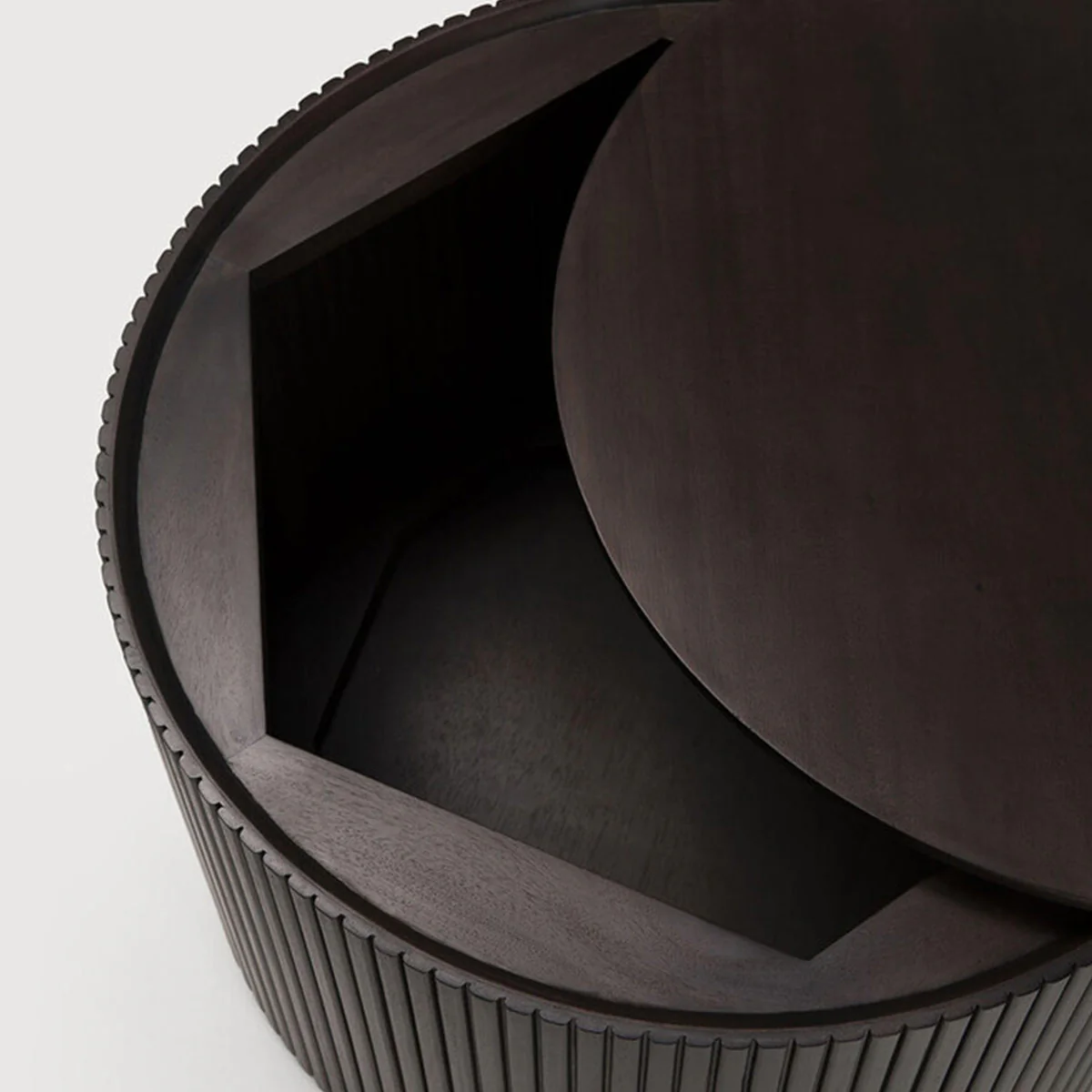 Table d'appoint ronde Roller Max en acajou - Marron - Image 3