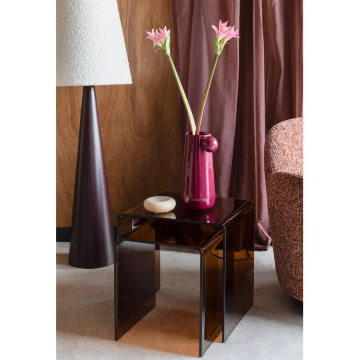 Table d'appoint Vetro Set de 2 - Brown - Image 2