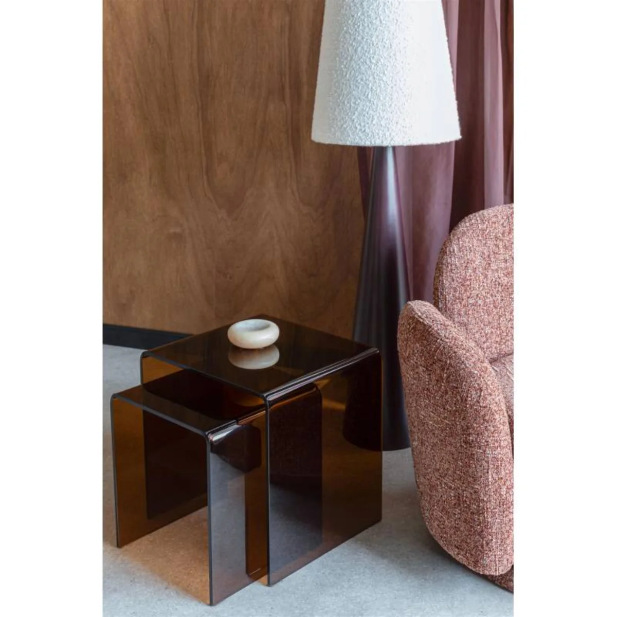 Table d'appoint Vetro Set de 2 - Brown - Image 3