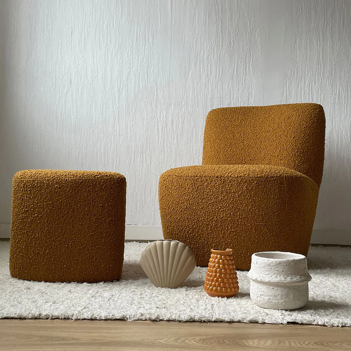 Tabouret Eve Tissu Bouclette - Image 5