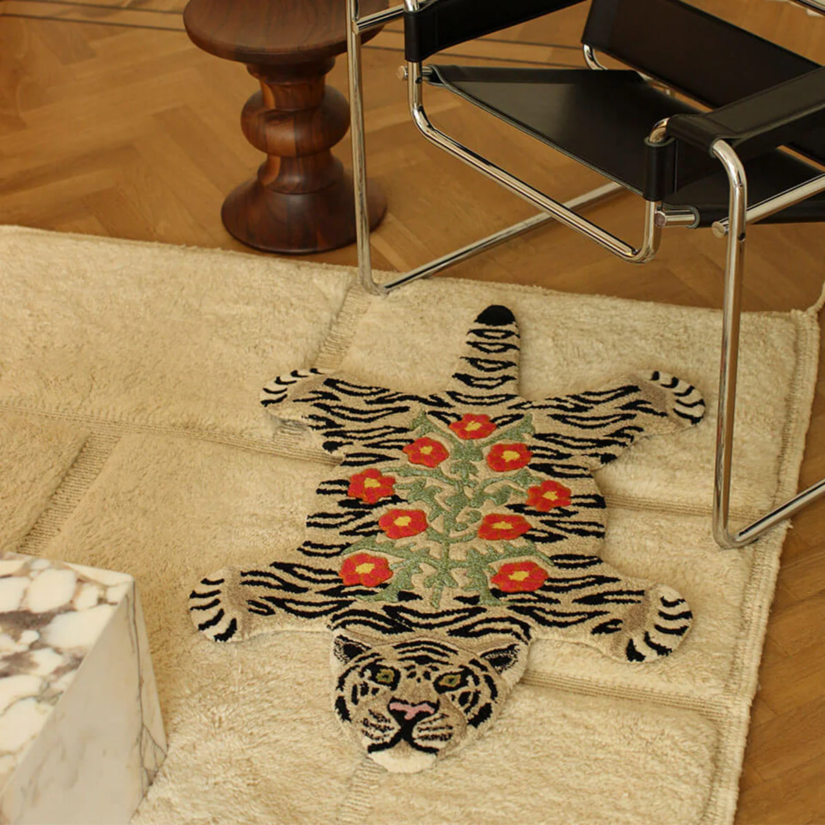Tapis Floral Tigre blanc - Image 3