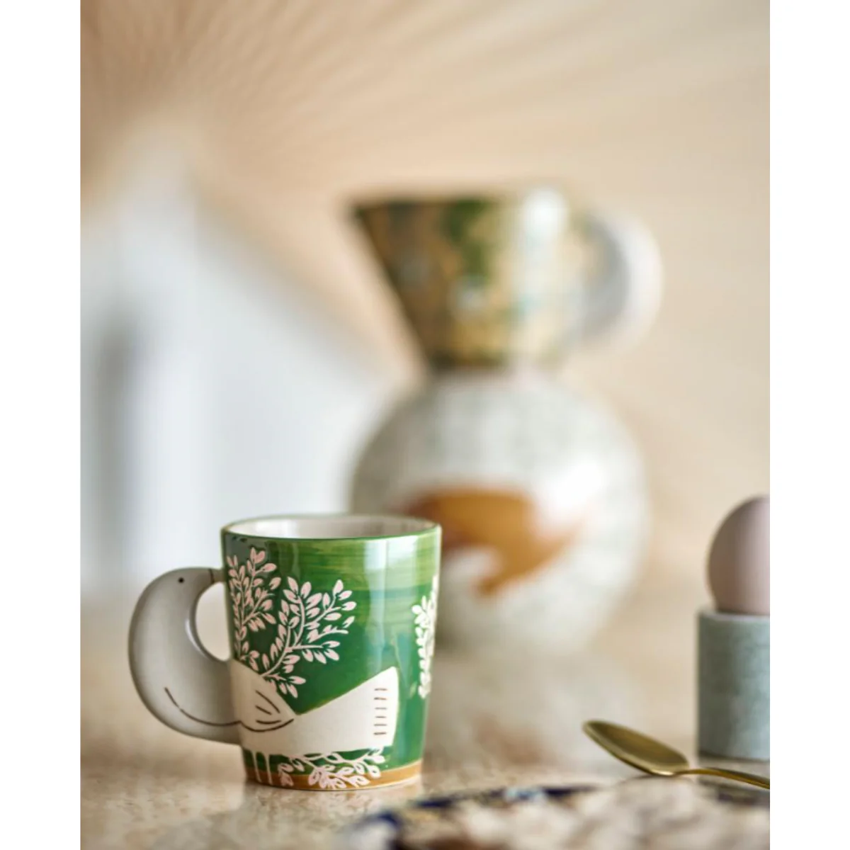 Tasse Hezha Verte Grès - Image 2