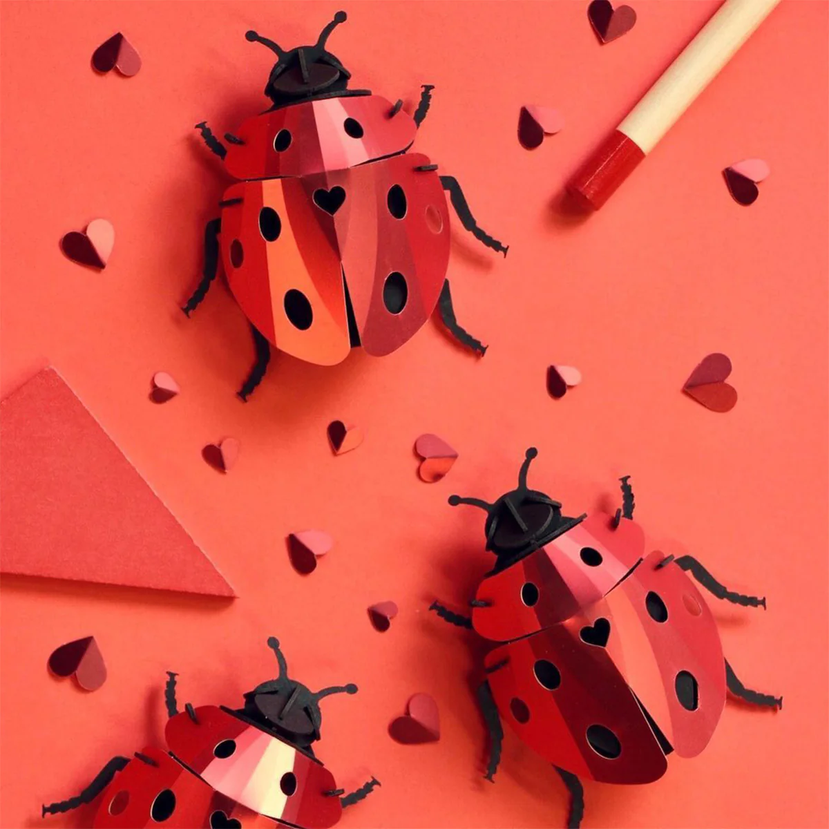 Trophée Origami Coccinelle Lady Lovebug - Rouge Ruby - Image 3