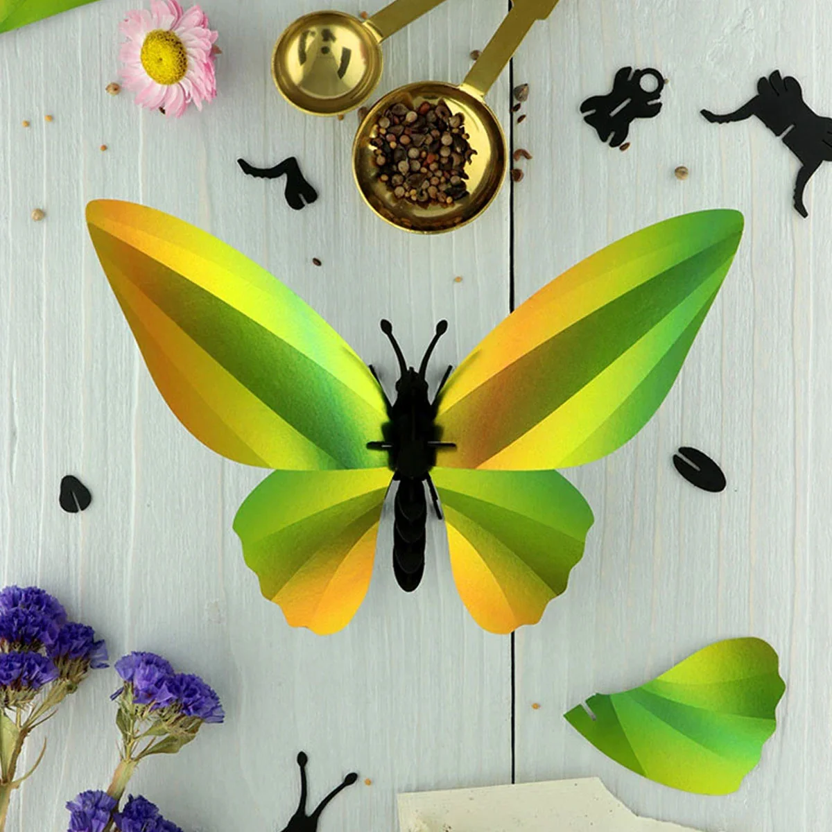 Trophée Origami Papillon Birdwing Vert Mangue - Image 2