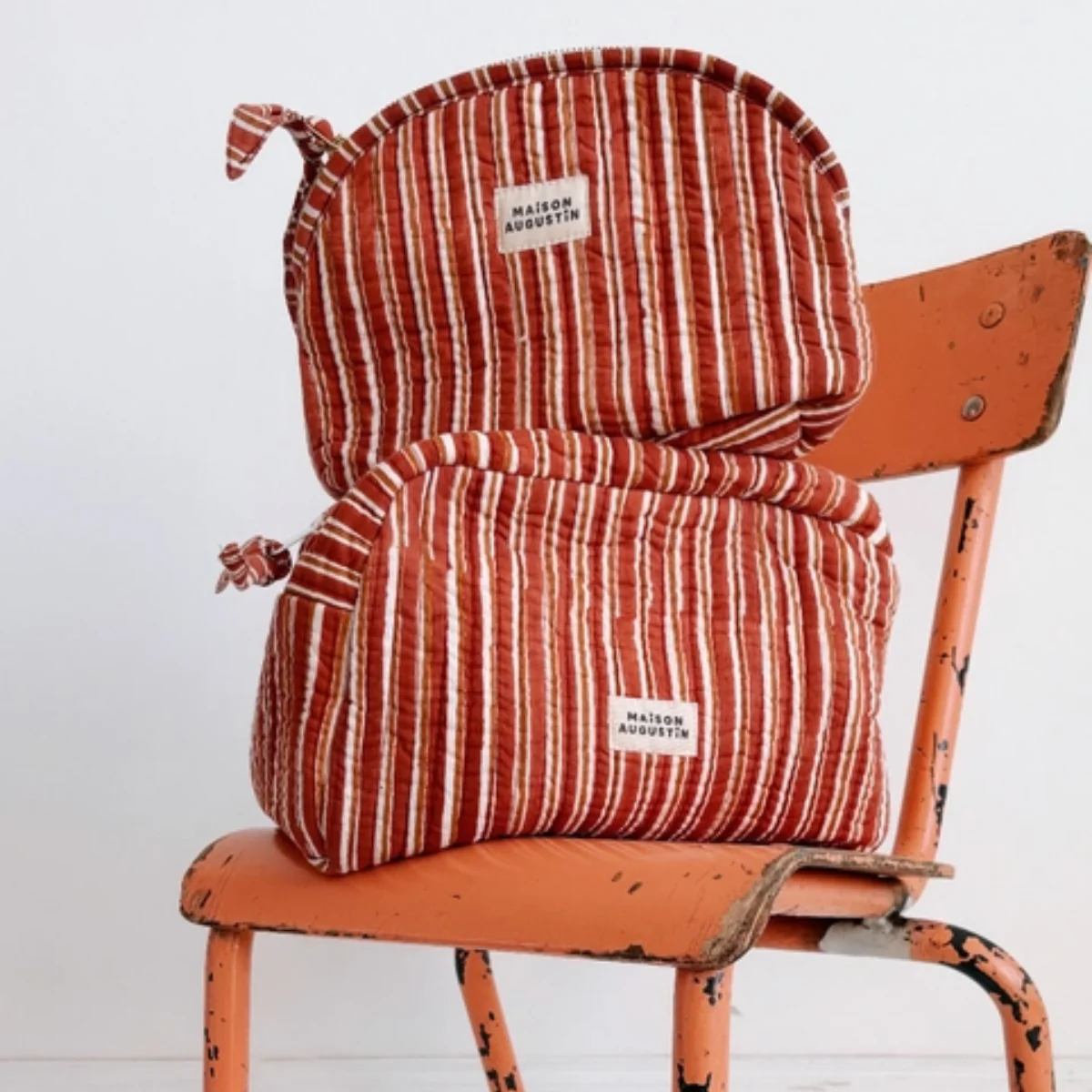 Trousse de Makeup - Stripe Brown - Image 2