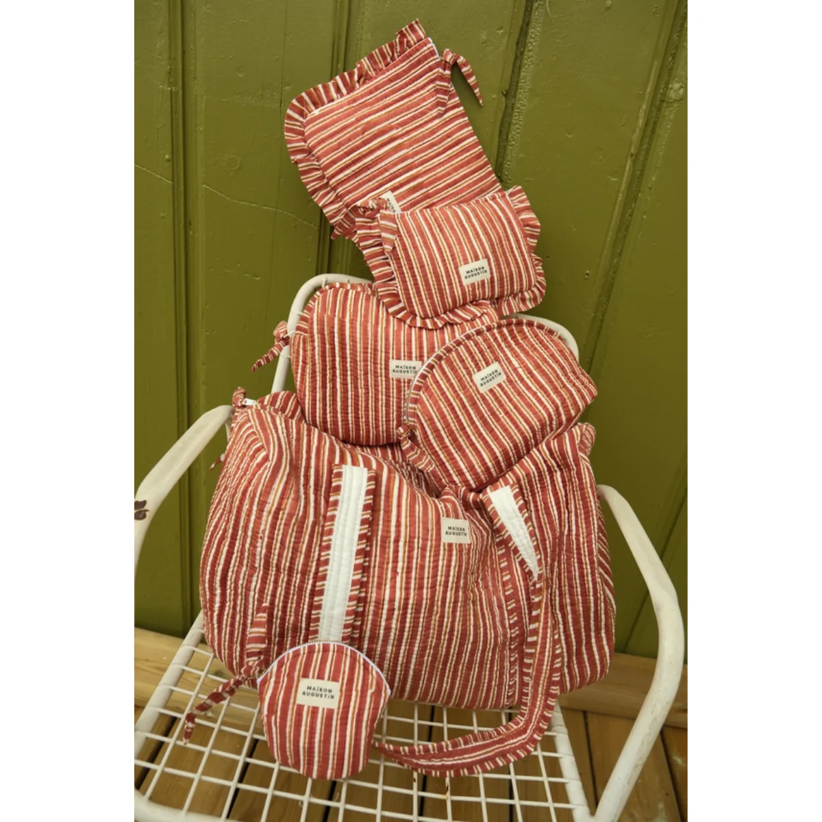 Trousse de Makeup - Stripe Brown - Image 3