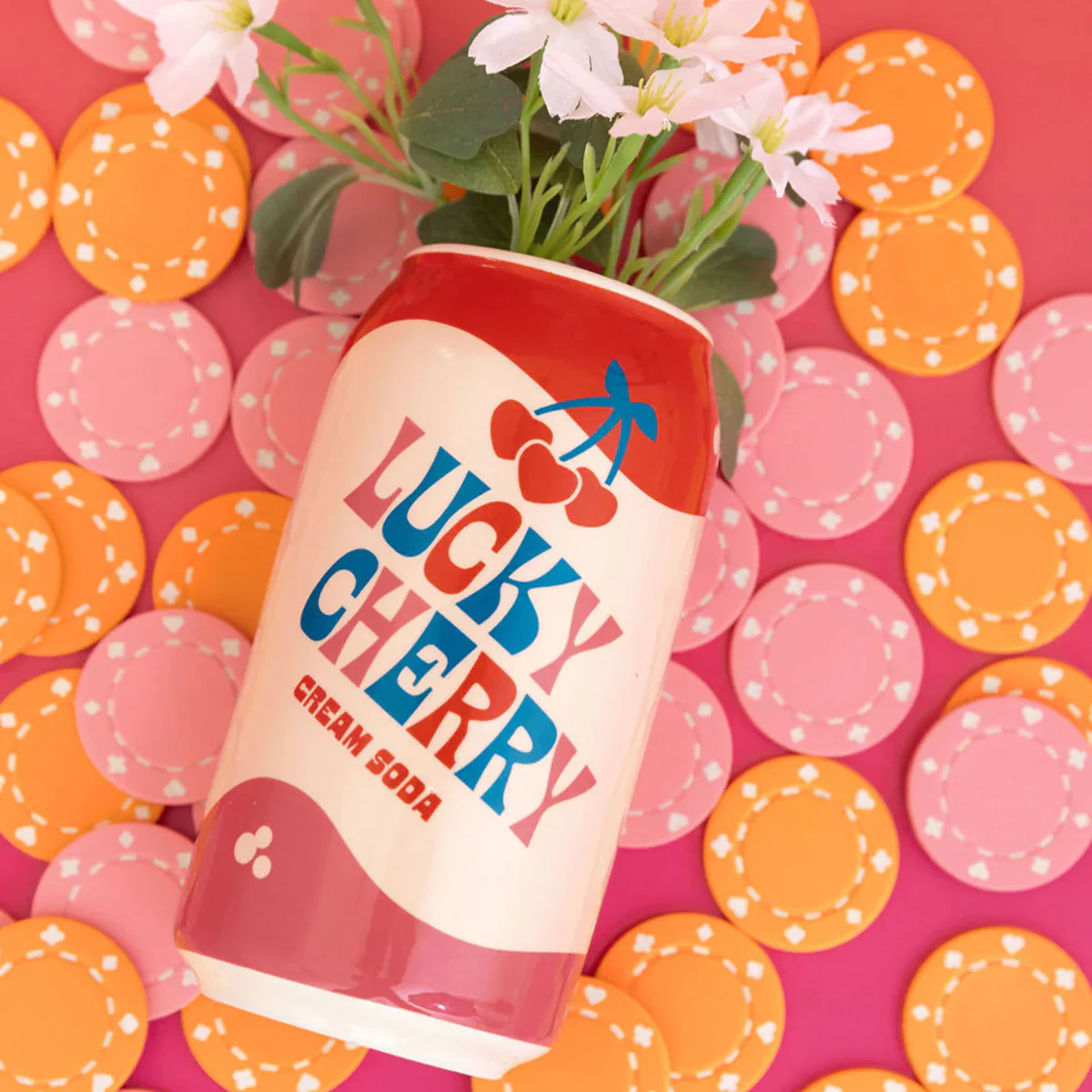 Vase Soda Lucky Cherry Cream - Image 3